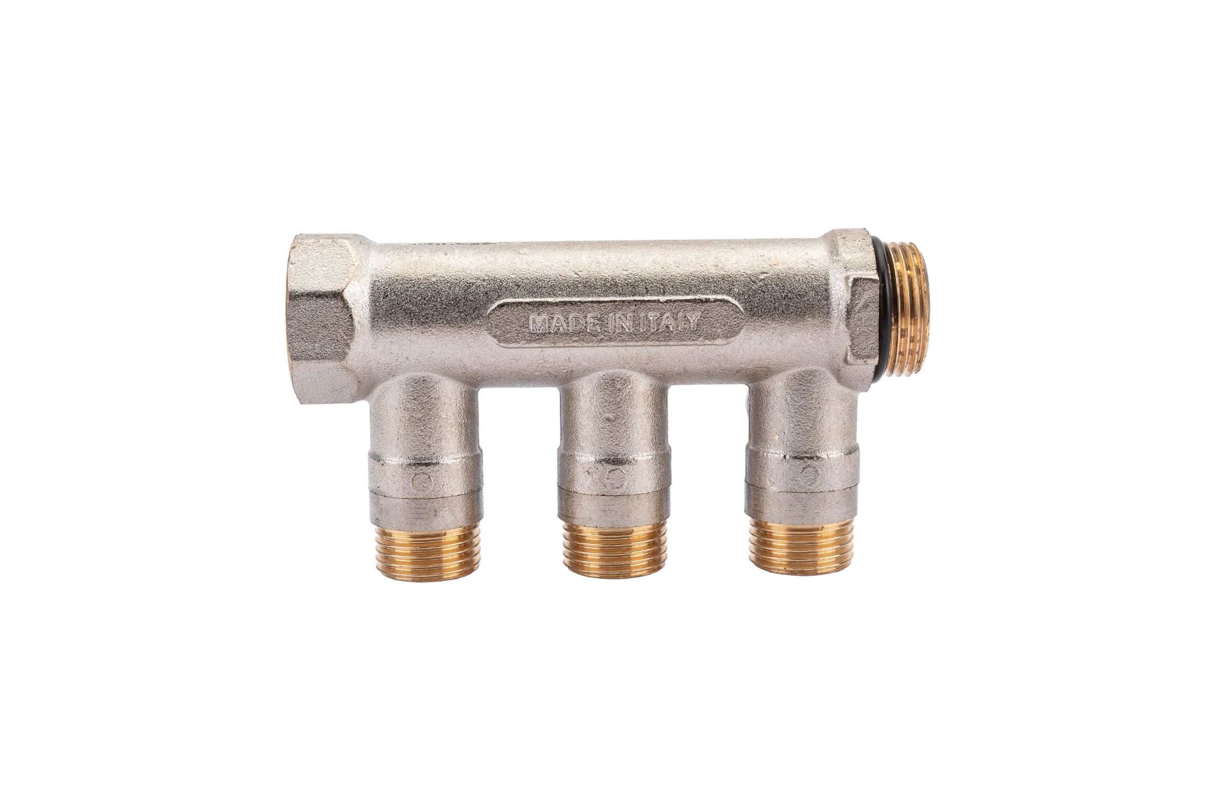 Коллектор с шаровыми кранами STOUT Smb 6211 341203 3/4", 3 отвода 1/2", синие ручки RG0091AACQML3R