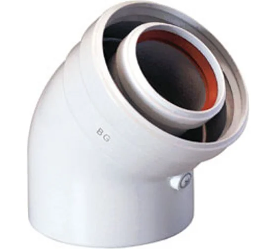Отвод (45°; d 60/100 мм) для коаксиальных труб Baxi KHG 714101610