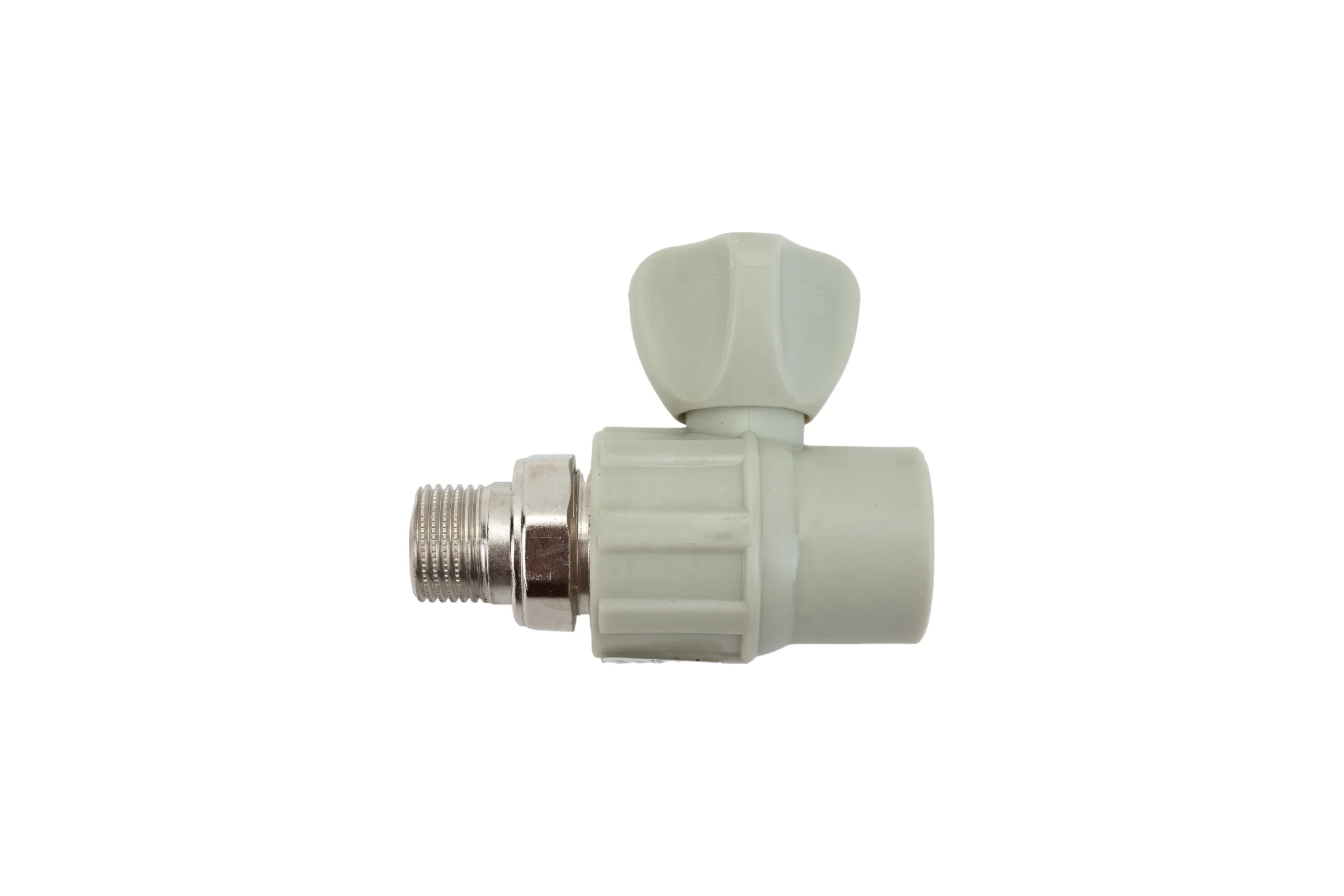 Радиаторный кран Политэк 25x1/2 прямой PPRC, серый (25/75) 9999012512с