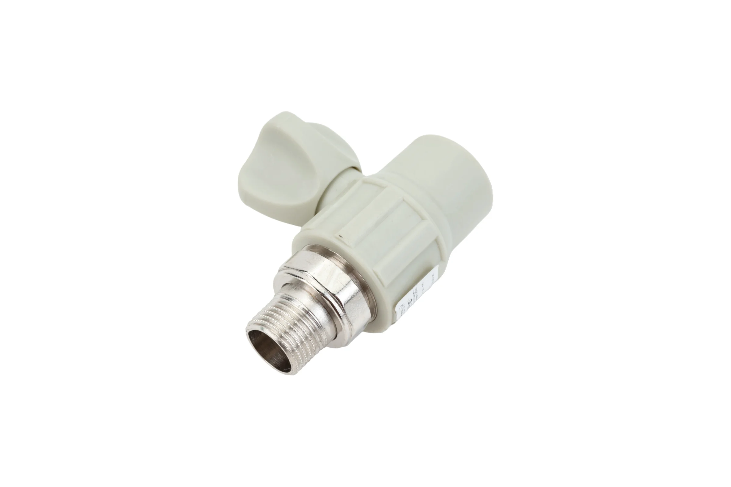 Радиаторный кран Политэк 25x1/2 прямой PPRC, серый (25/75) 9999012512с