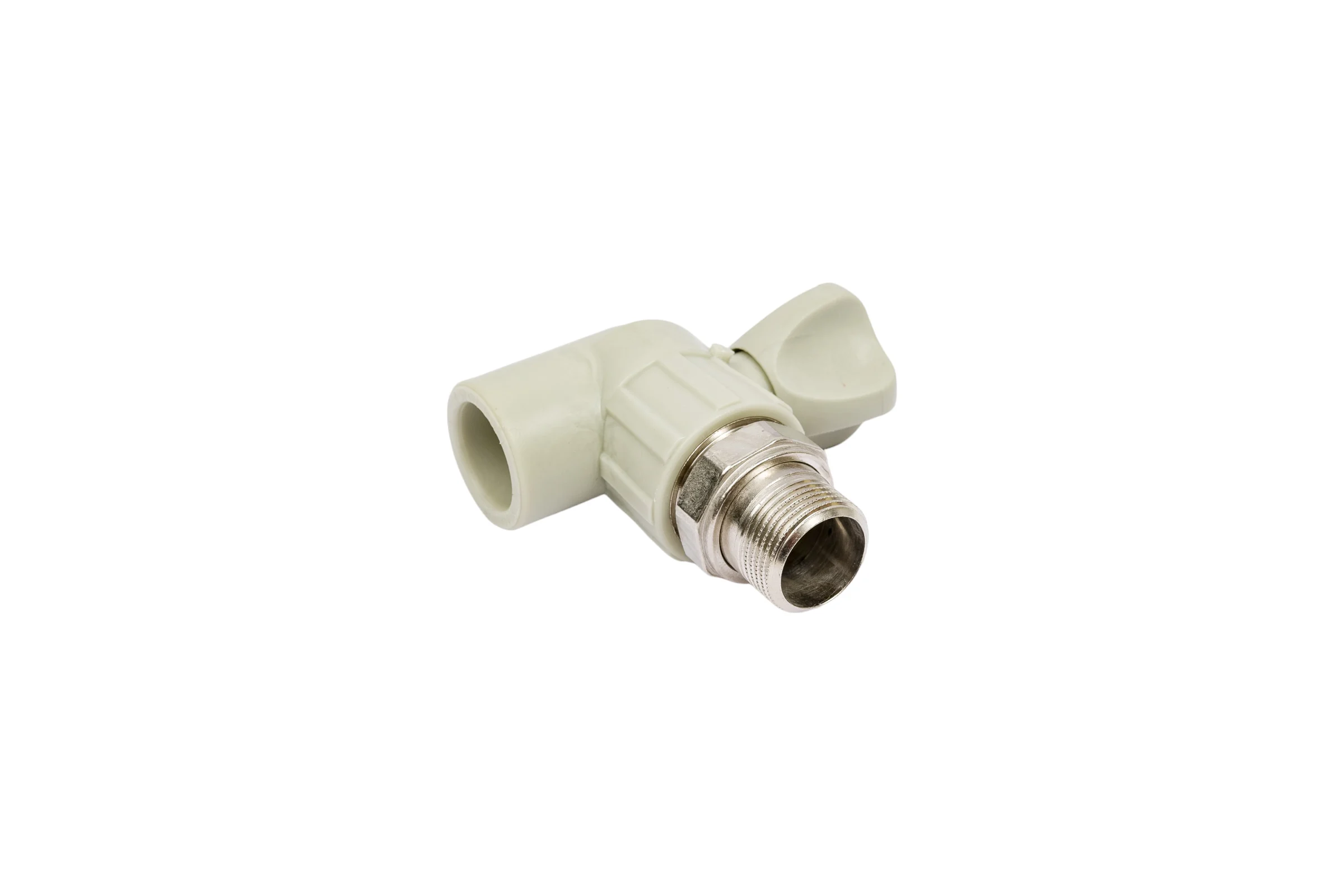 Радиаторный кран Политэк 25x3/4 угловой PPRC, серый (20/60) 9999022534с