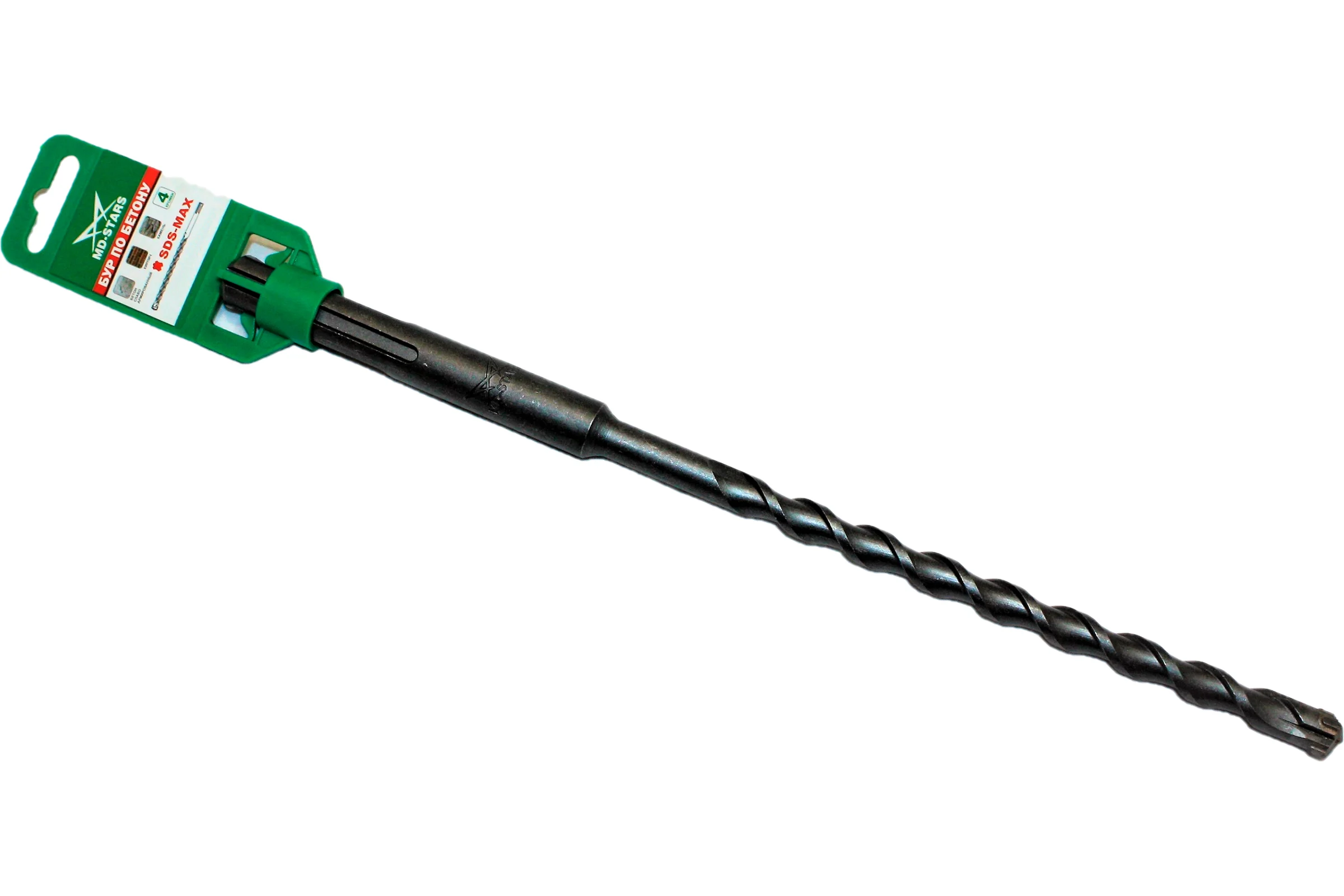 Бур по бетону и кирпичу 4 кромки 28x600 мм, SDS-MAX MD-STARS MD-B4CM28Х600