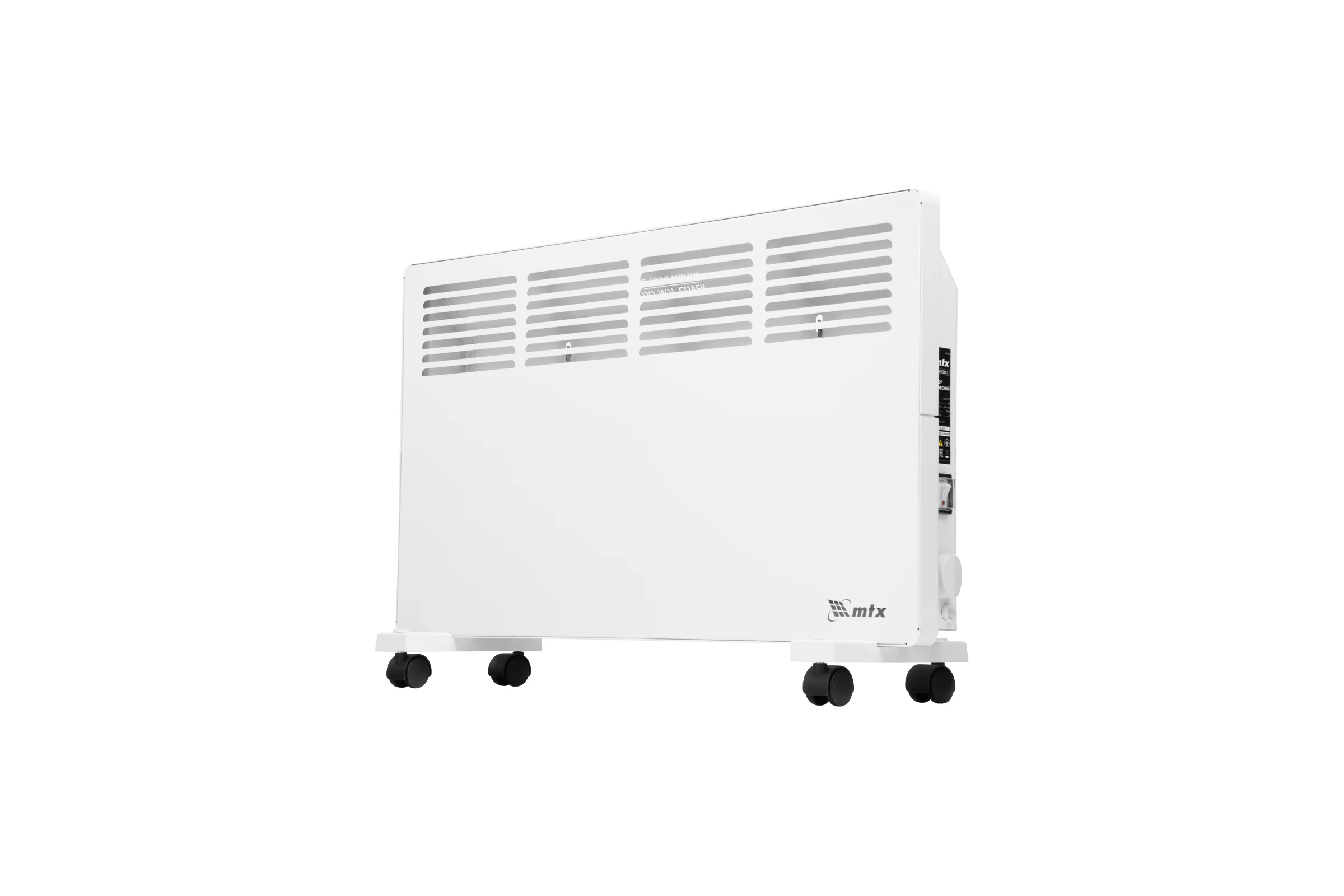 Электрический конвектор MTX км-1500.2, 230в, 1,5 квт, x-образный нагреватель, колеса, термостат 98125