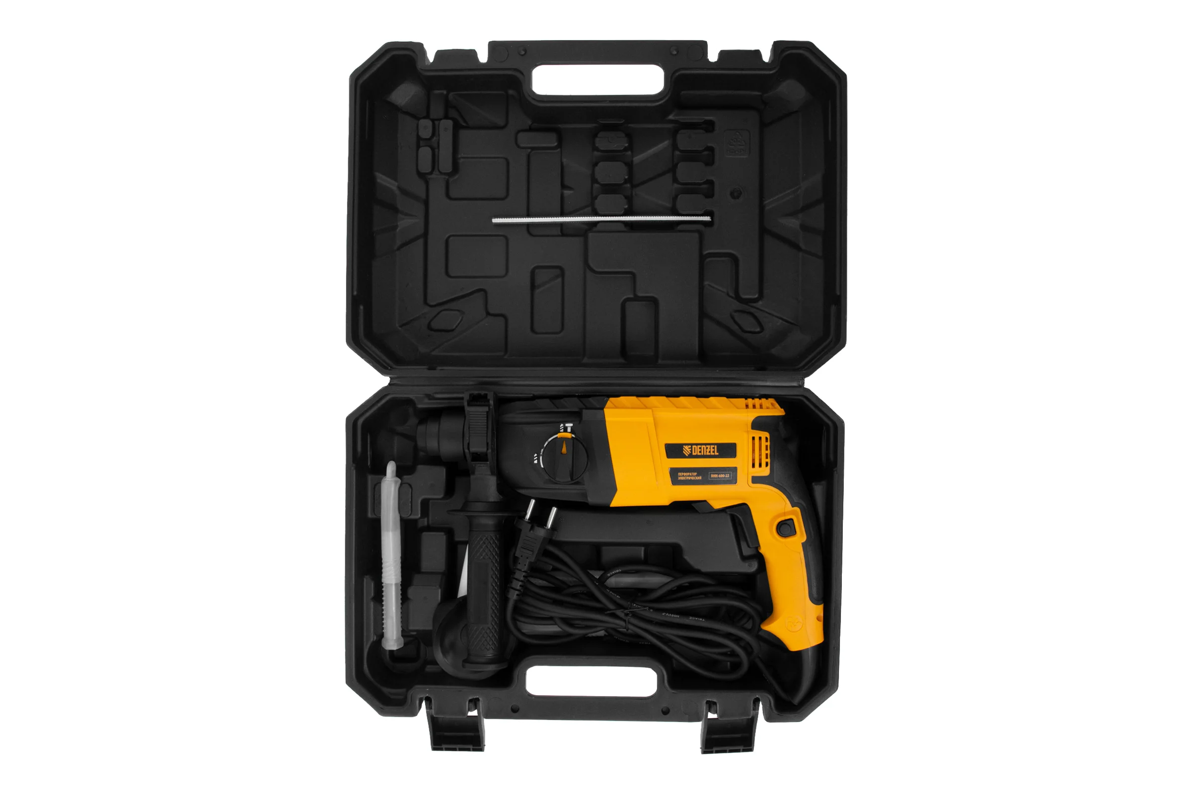 Электрический перфоратор Denzel rhh-600-22, sds-plus, 600 вт, 2.5 дж, 2 режима 26602