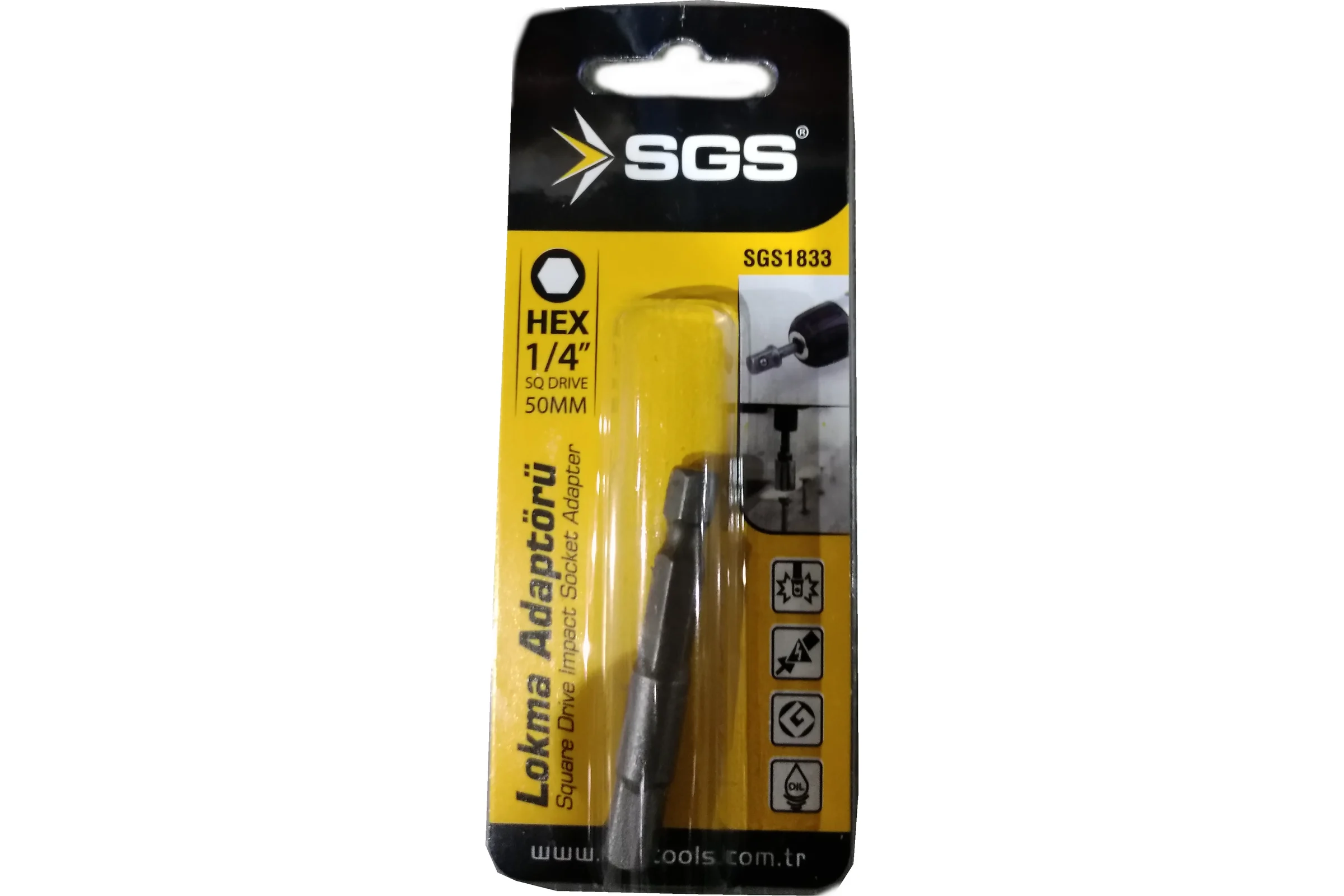 Адаптер для головок Hex-1/4"DR SGS 1833SGS