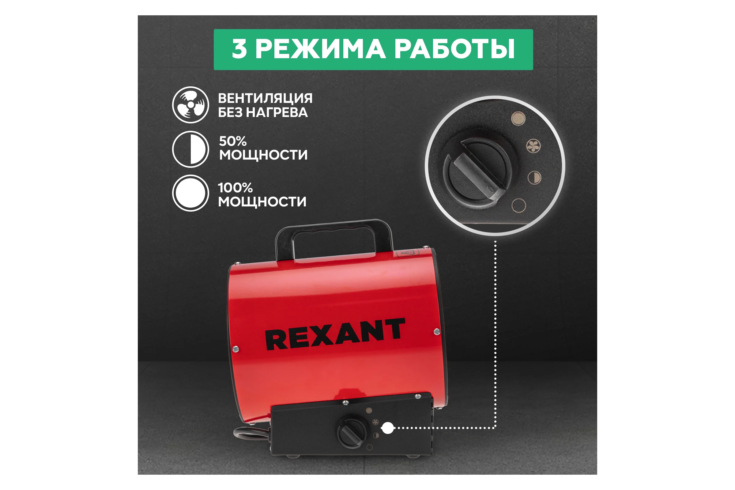 Электрическая тепловая пушка REXANT 3000 вт 60-0005