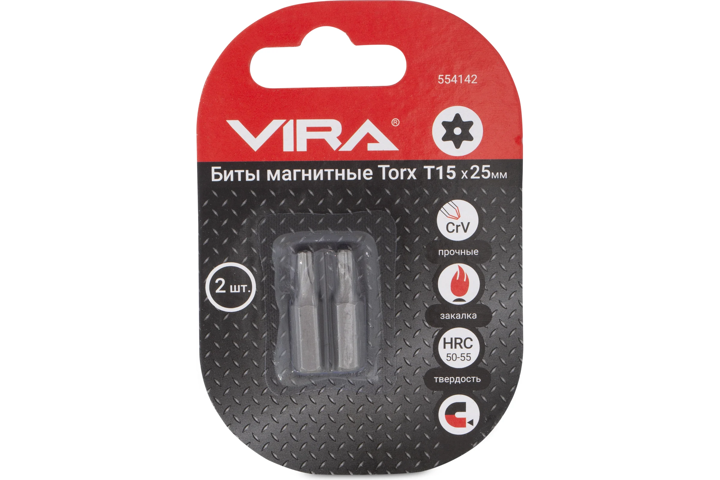 Биты магнитные VIRA CR-V TORX T15 25 мм 2 шт 554142