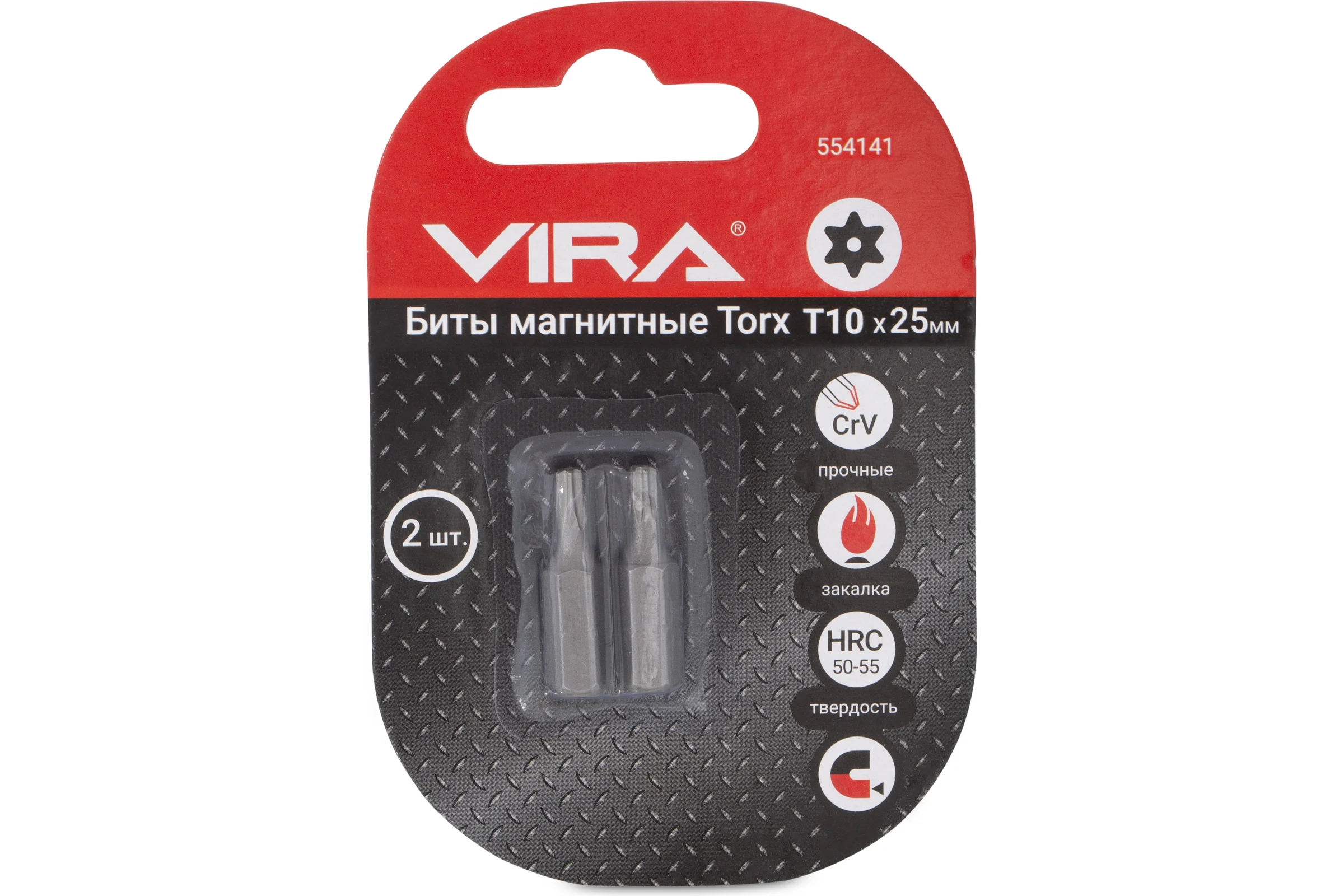 Биты магнитные VIRA CR-V TORX T10 25 мм 2 шт 554141