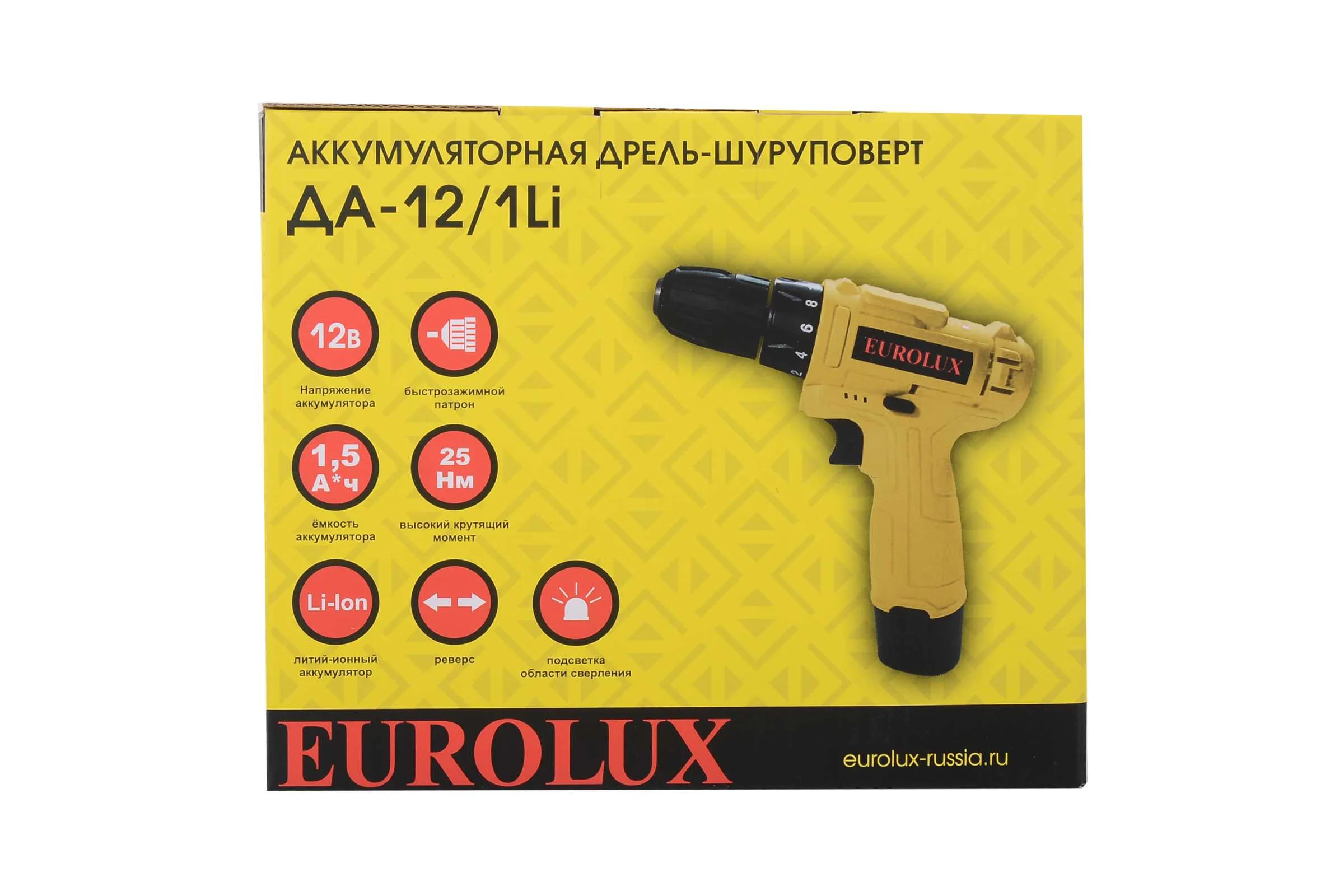 Аккумуляторная дрель-шуруповерт Eurolux ДА-12/1Li 72/14/37