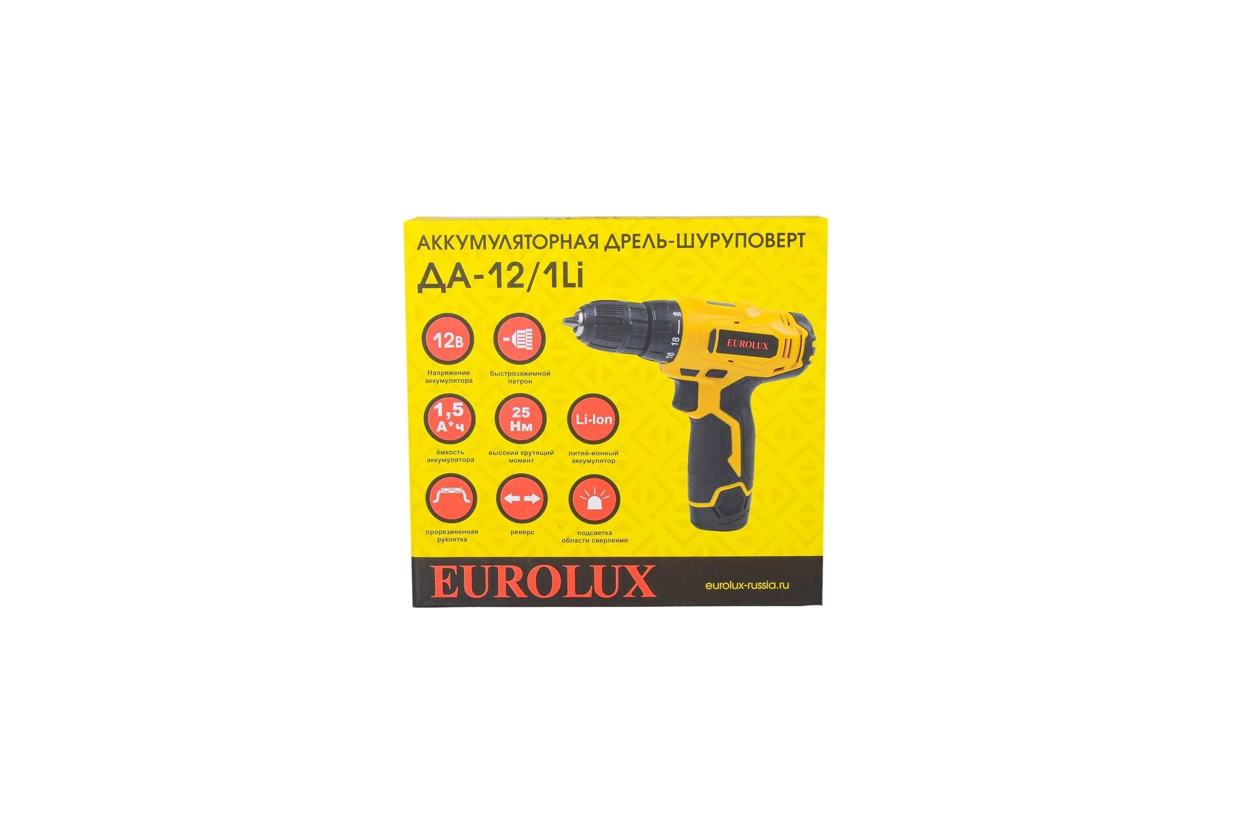 Аккумуляторная дрель-шуруповерт Eurolux ДА-12/1Li 72/14/37
