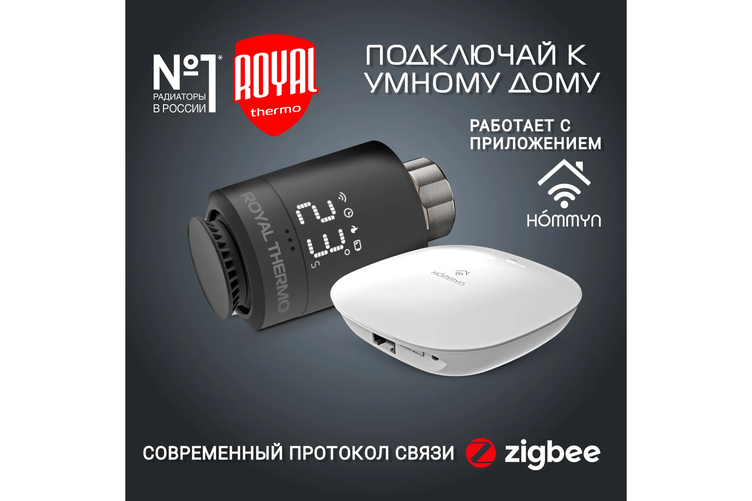 Стартовый набор для управления отоплением Royal Thermo черный НС-1402598