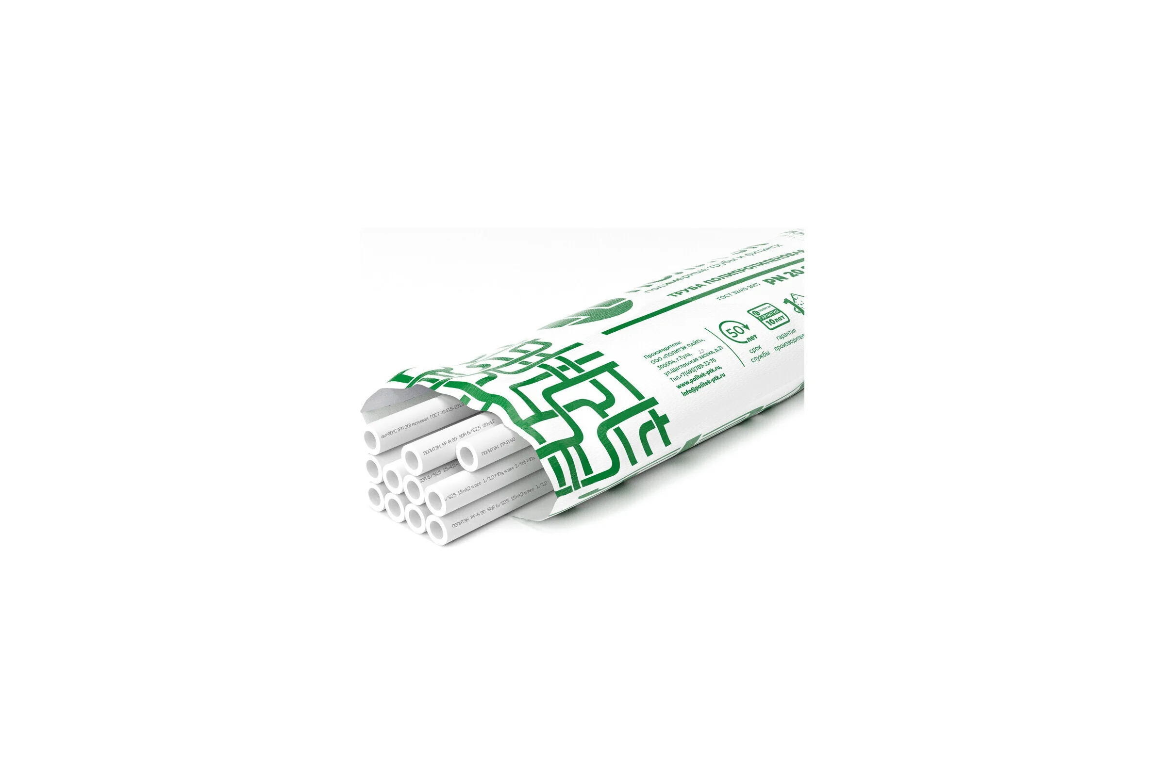 Труба ПОЛИТЭК PPRC PN 20 ф25x4,2 (2м) (БЕЛЫЕ) 9002025042-2