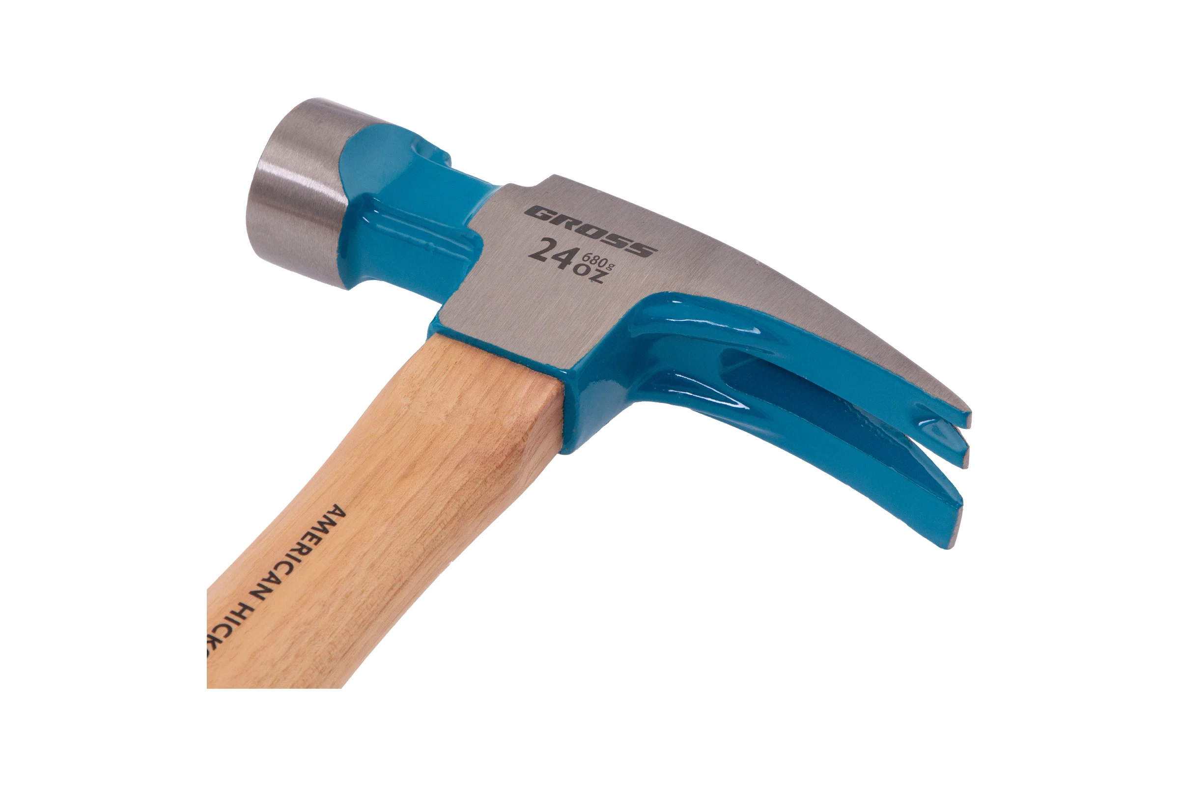 Молоток-гвоздодер GROSS 680 г, угол 75, магнит, обрезиненная рукоятка american hickory 10425
