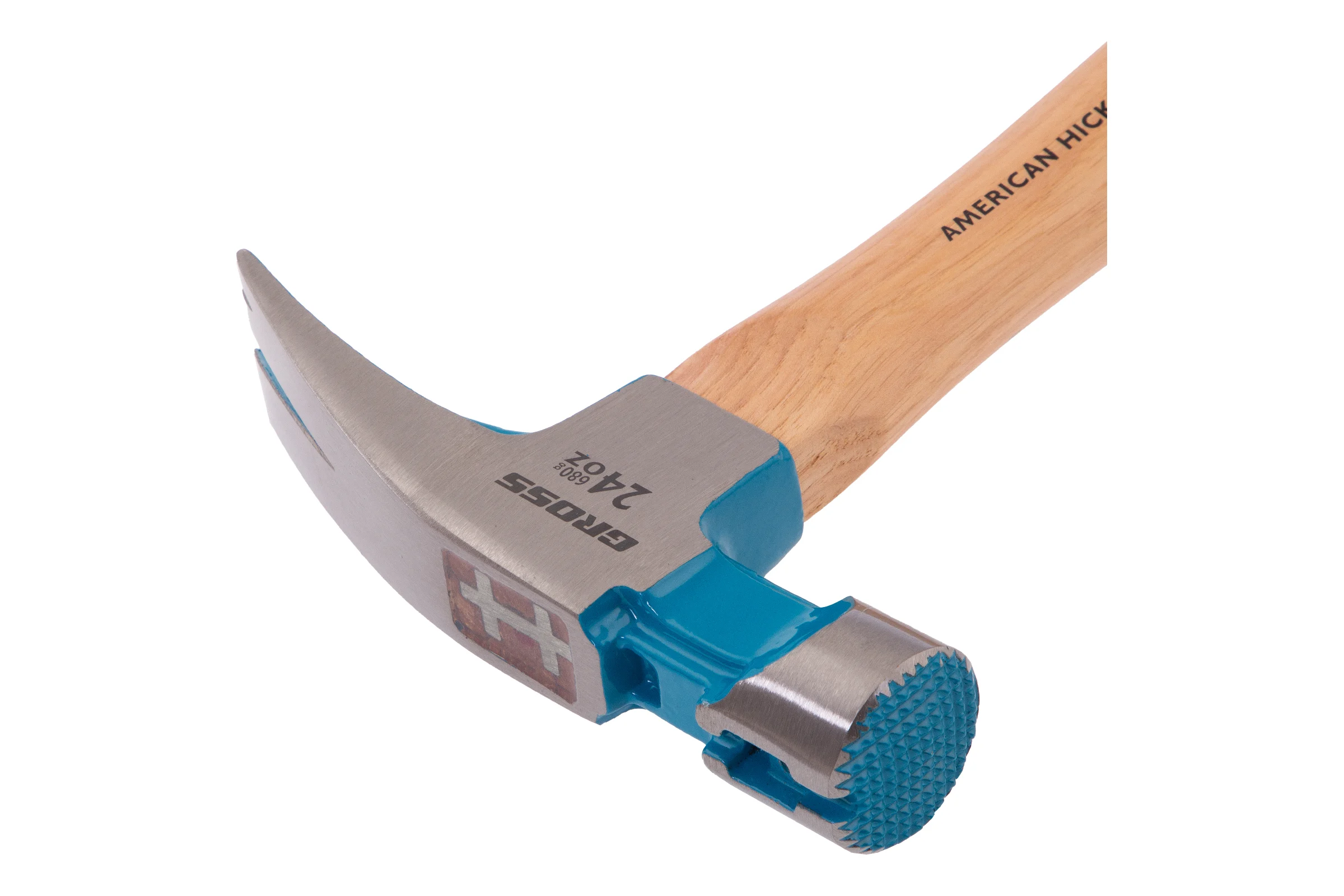 Молоток-гвоздодер GROSS 680 г, угол 75, магнит, обрезиненная рукоятка american hickory 10425