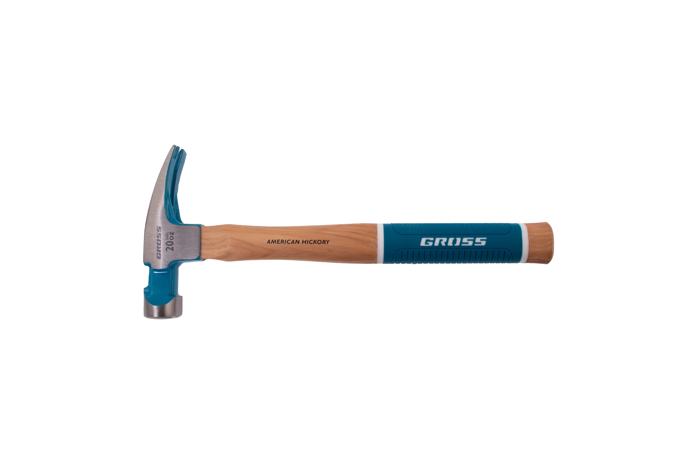 Молоток-гвоздодер GROSS 560 г, угол 75, магнит, обрезиненная рукоятка american hickory 10419