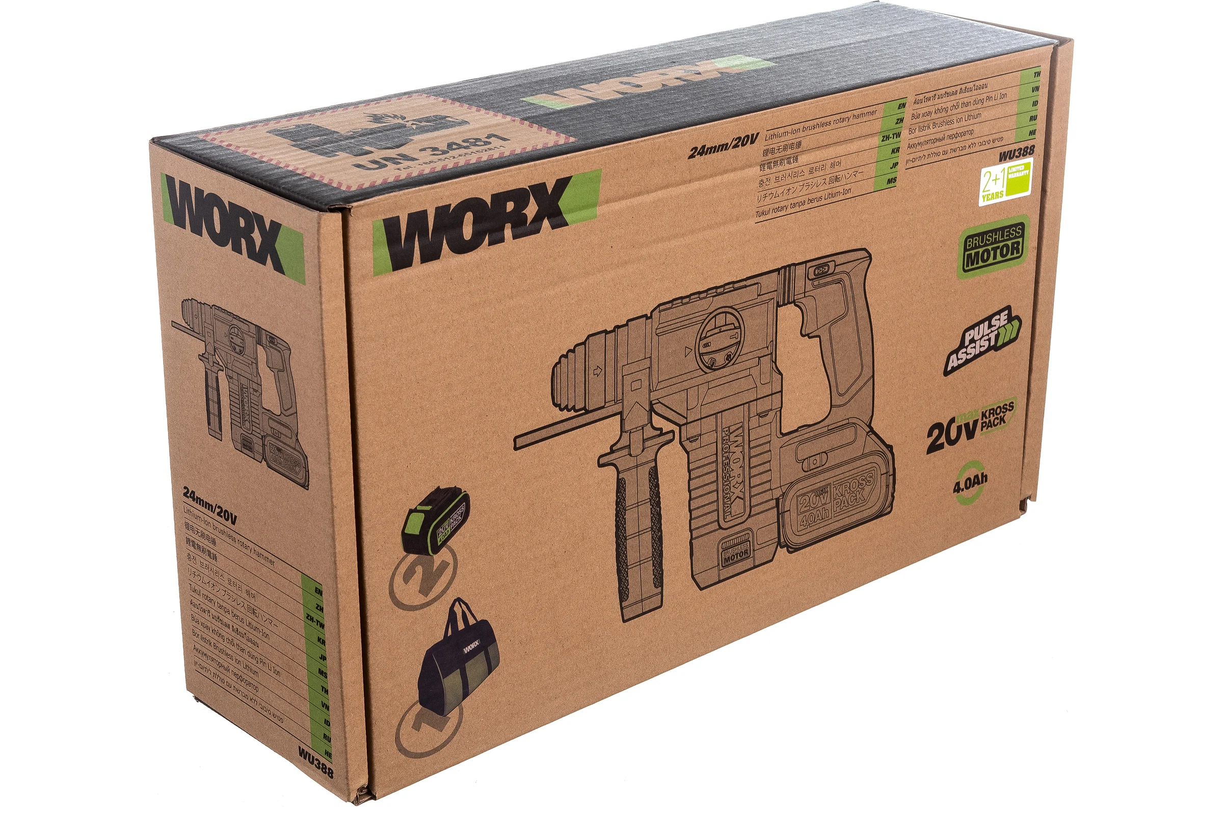 Аккумуляторный перфоратор WORX Professional WU388