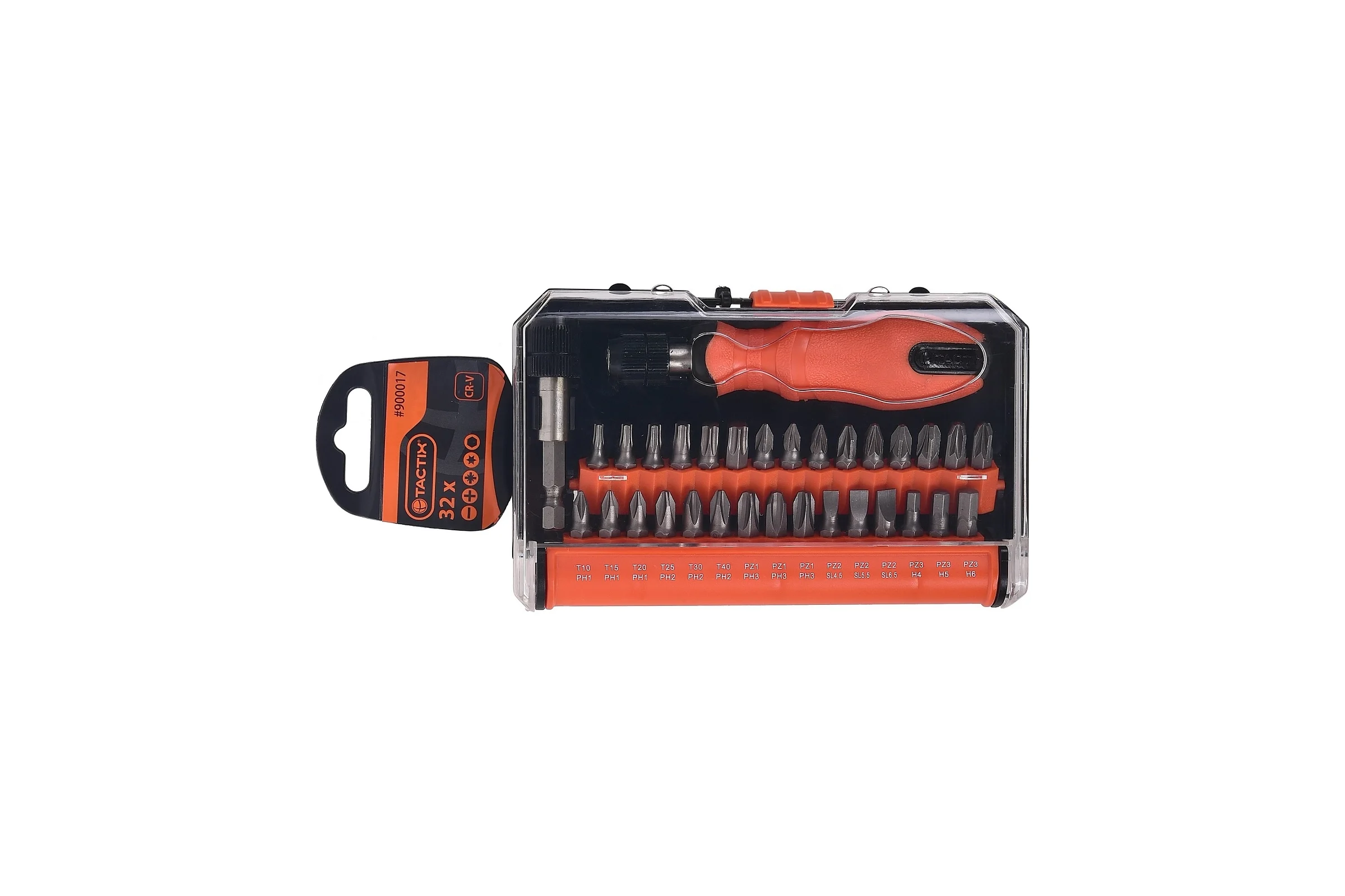 Набор вставок TACTIX из 32-х предметов, SL, PH, TORX 900017