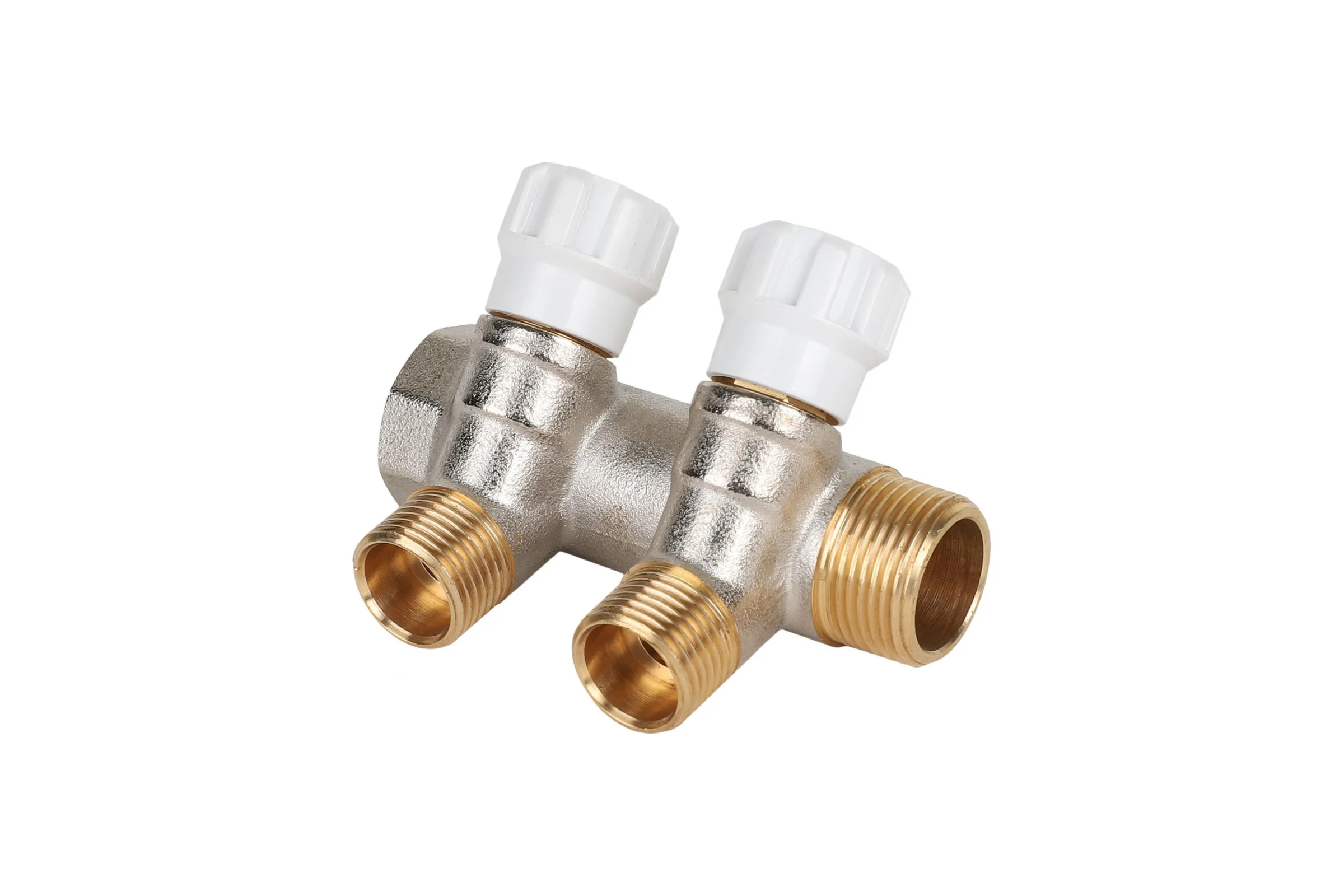 Коллектор MVI латунный с регулирующими вентилями 3/4"x1/2"x2 выхода MM.402.0504