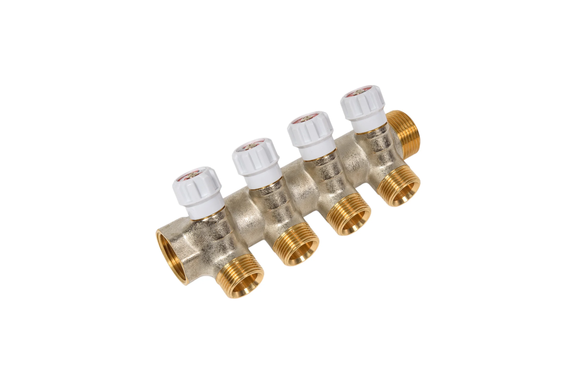 Коллектор MVI латунный с регулирующими вентилями 1"x3/4"x4 выхода MM.404.0605