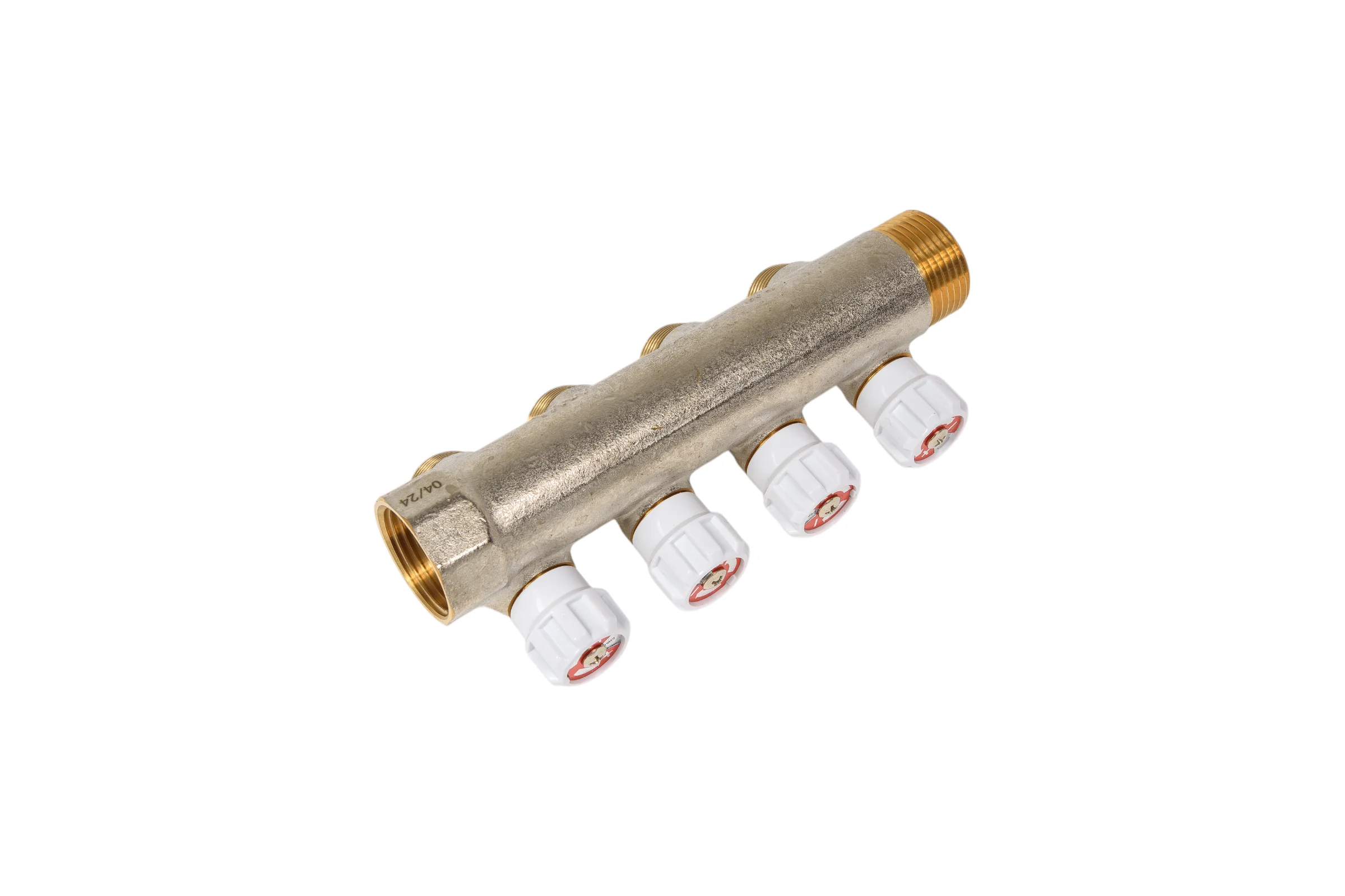 Коллектор MVI латунный с регулирующими вентилями 1"x3/4"x4 выхода MM.404.0605