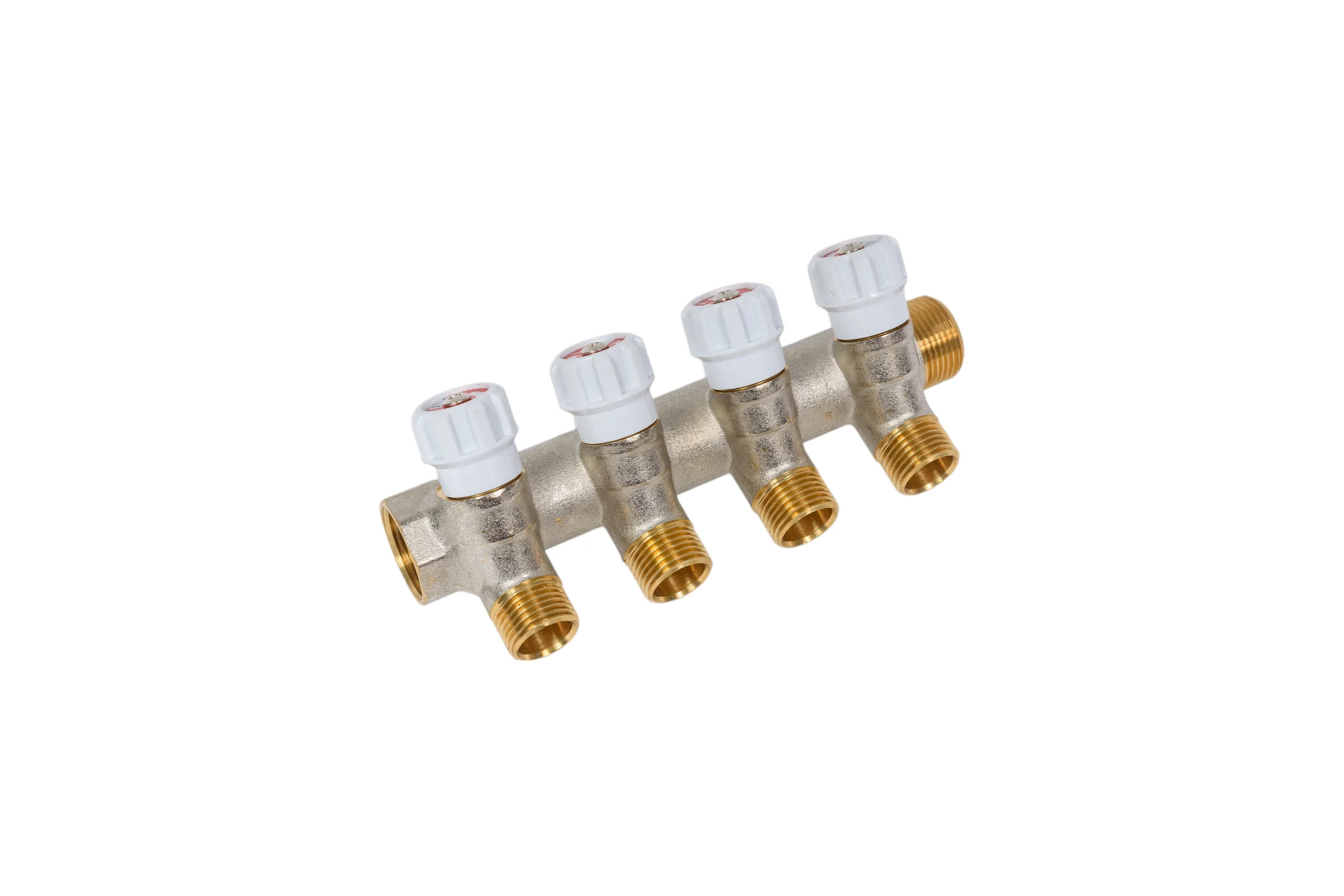 Коллектор MVI латунный с регулирующими вентилями 3/4"x1/2"x4 выхода MM.404.0504