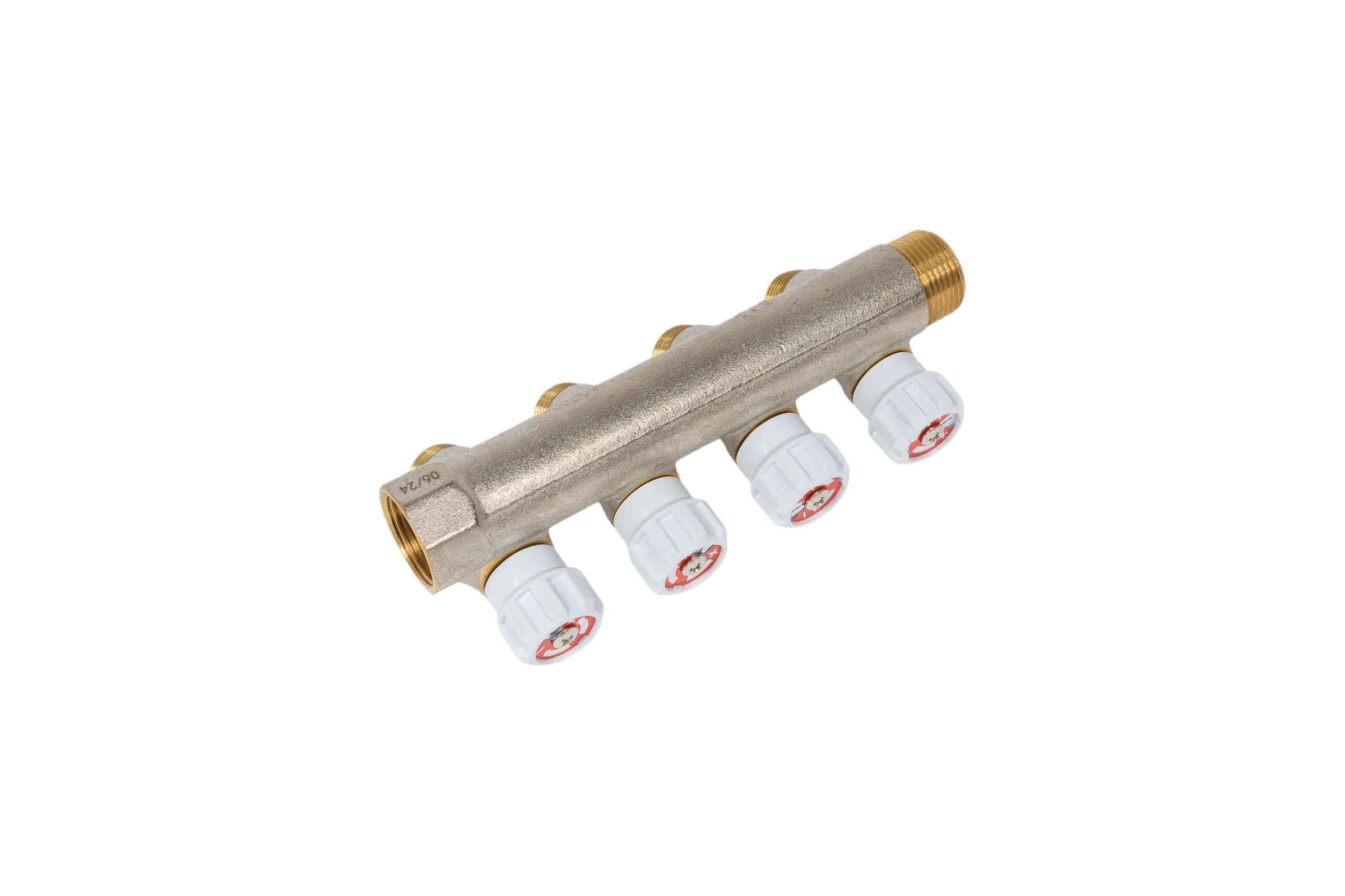 Коллектор MVI латунный с регулирующими вентилями 3/4"x1/2"x4 выхода MM.404.0504