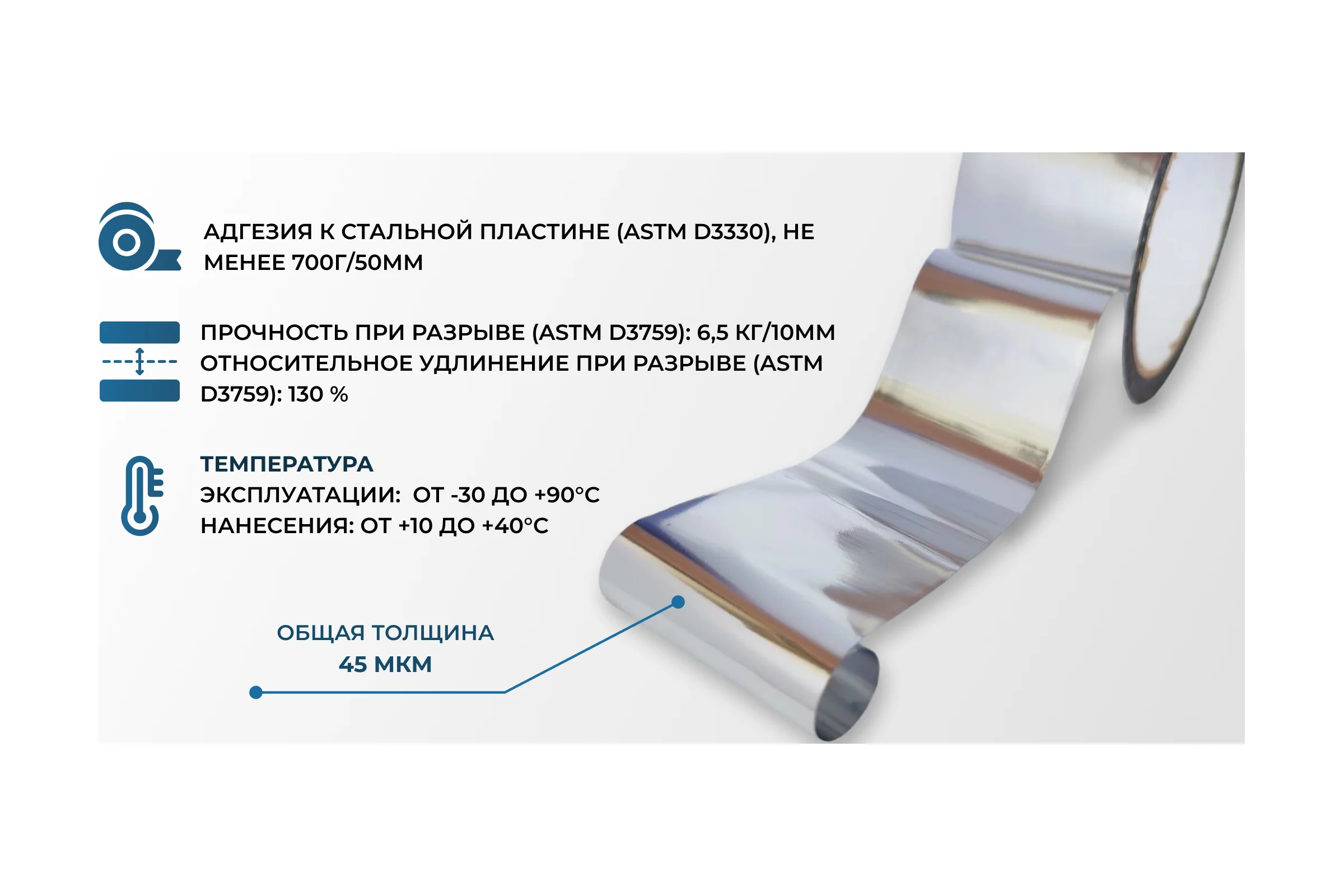 Металлизированная клейкая лента Megaflex l-tape 50 мм, 50 м MEGLT.50.50