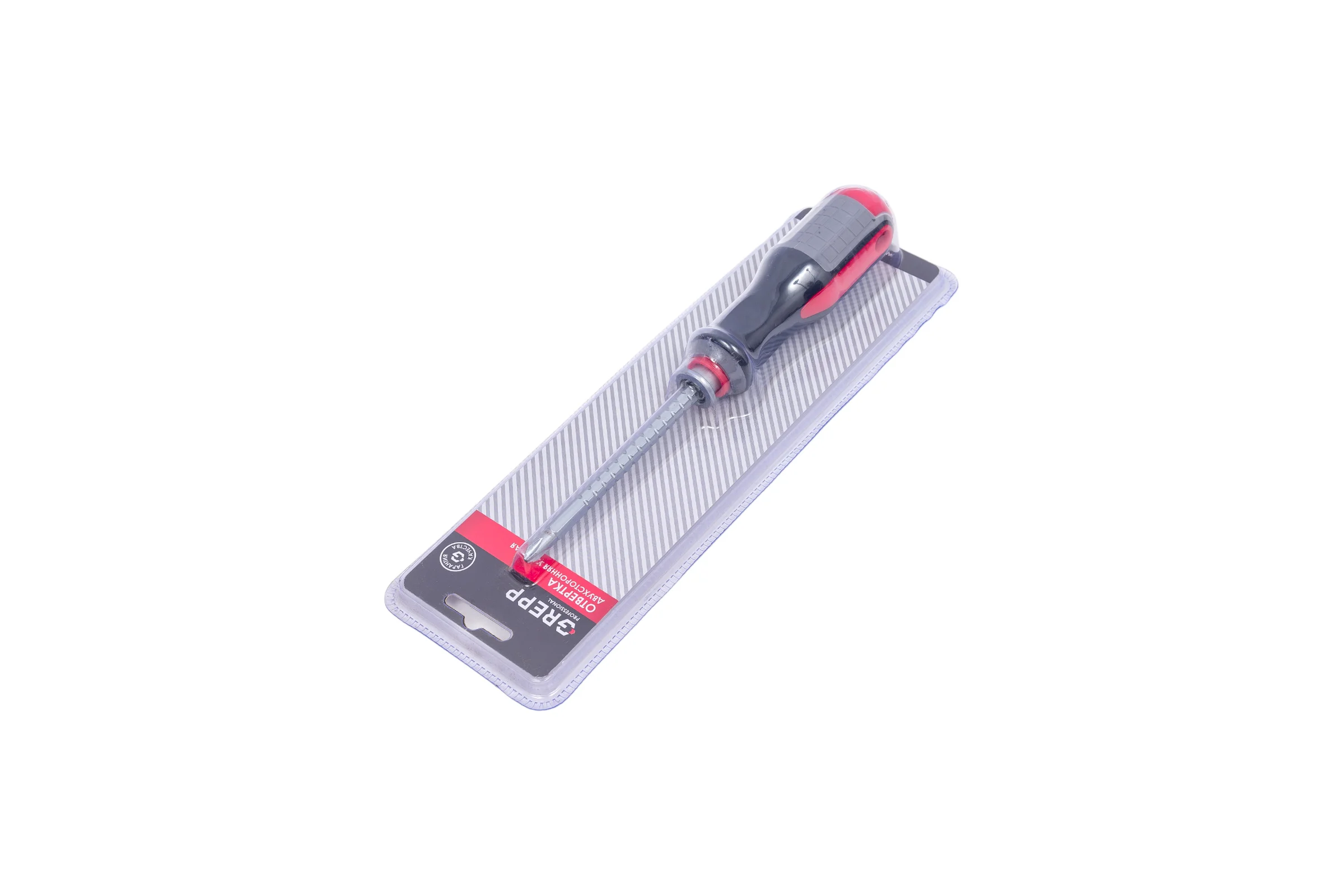 Двусторонняя отвертка GREPP PH2х100-SL6х100 мм, CrV, 3х комп.рукоятка 202-043
