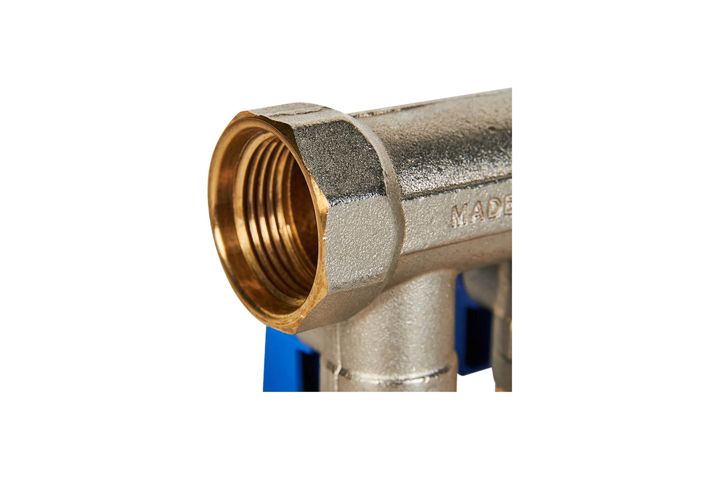 Коллектор с шаровыми кранами STOUT Smb 6211 341202 3/4", 2 отвода 1/2", синие ручки RG0091AACQMGBP