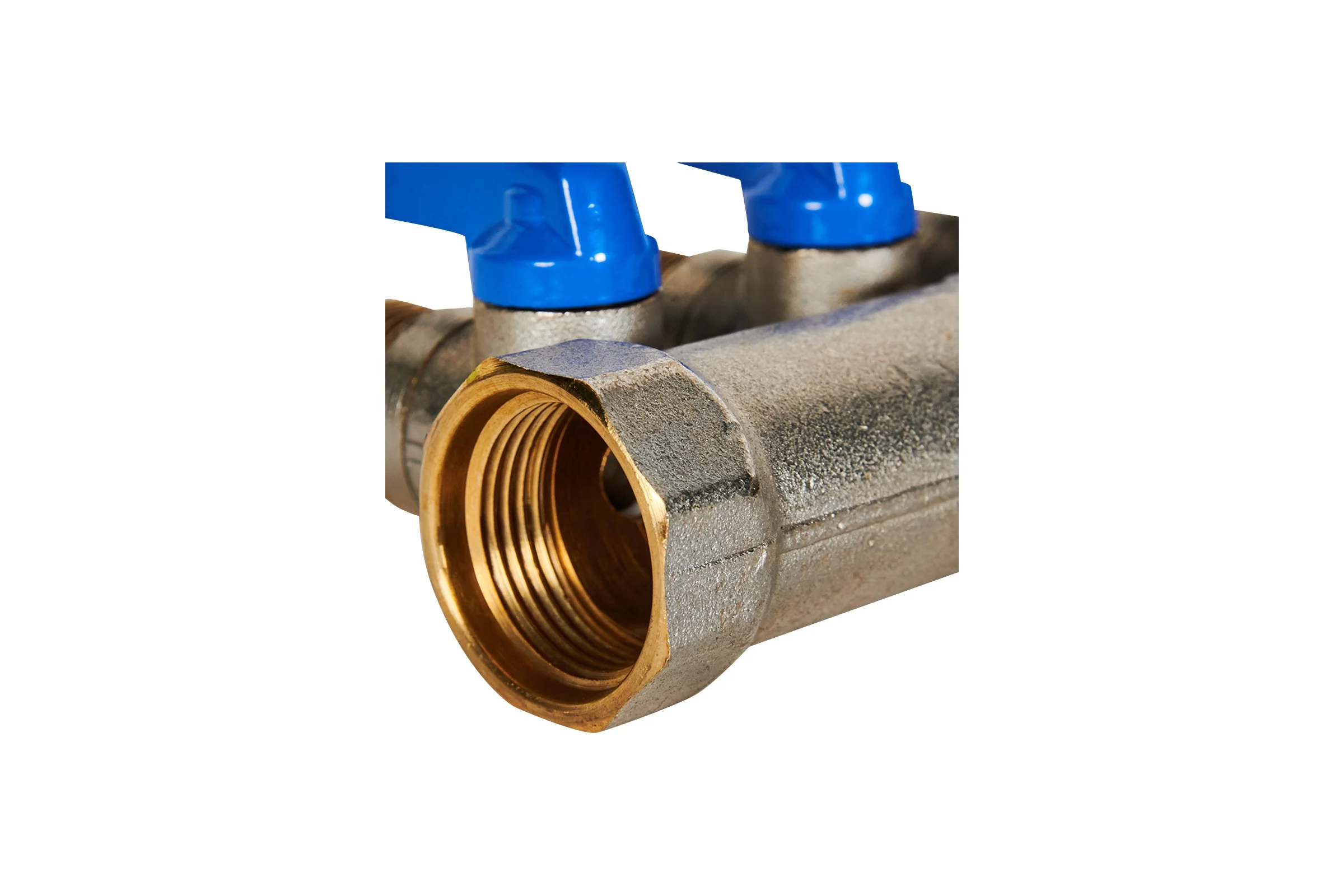 Коллектор с шаровыми кранами STOUT Smb 6211 341204 3/4", 4 отвода 1/2", синие ручки RG0091AACQNHBU