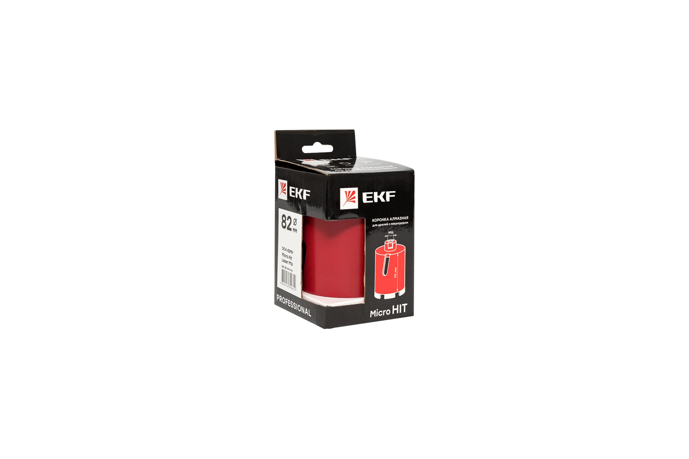 Коронка алмазная DCH-82MH Micro Hit Laser M16 Professional для дрелей с микроударом EKF dch-82-mh-m16