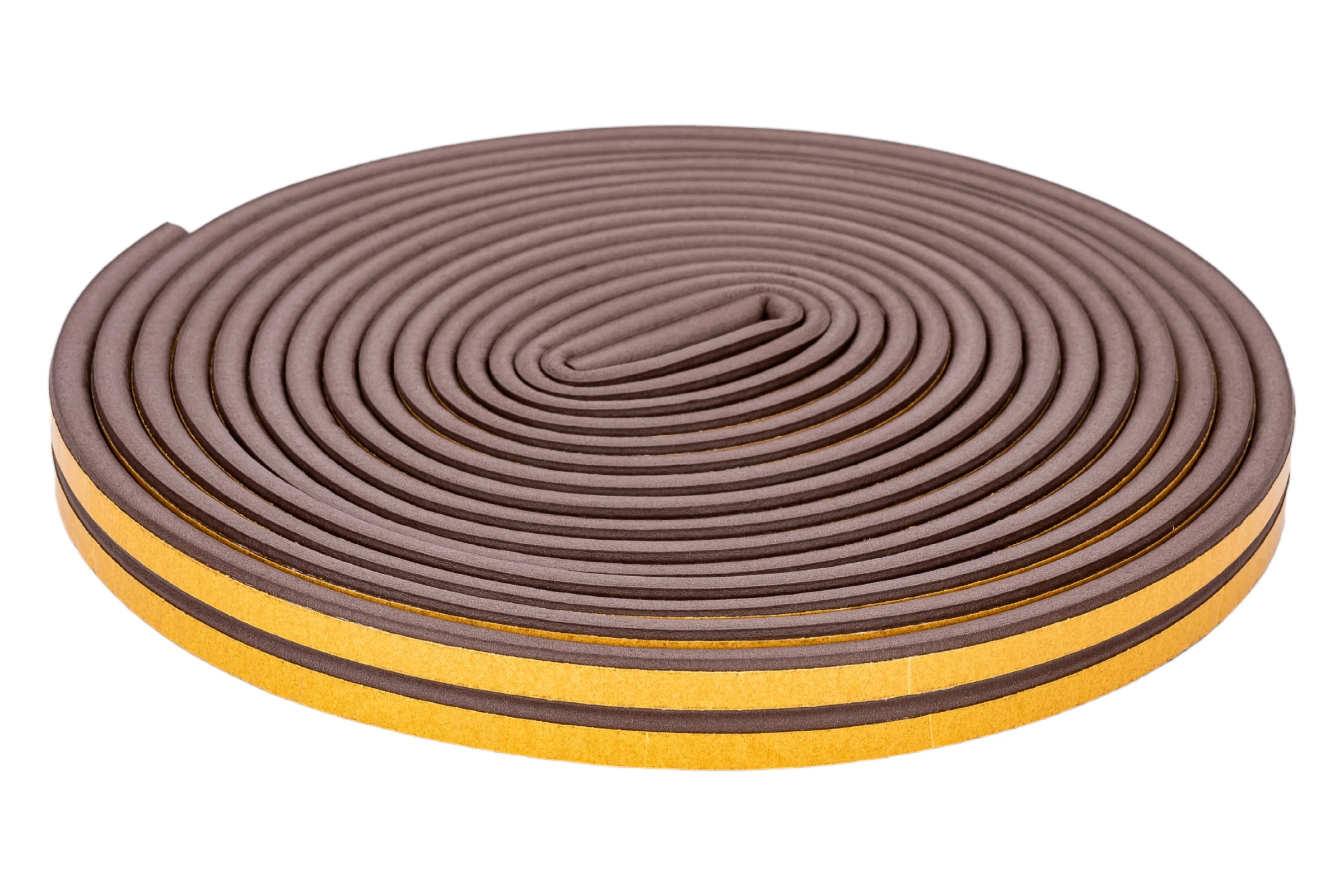 Уплотнительная самоклеящаяся лента РемоКолор вспененный EPDM каучук, D-профиль, коричневая, 9x6 мм, 10 м 50-3-211