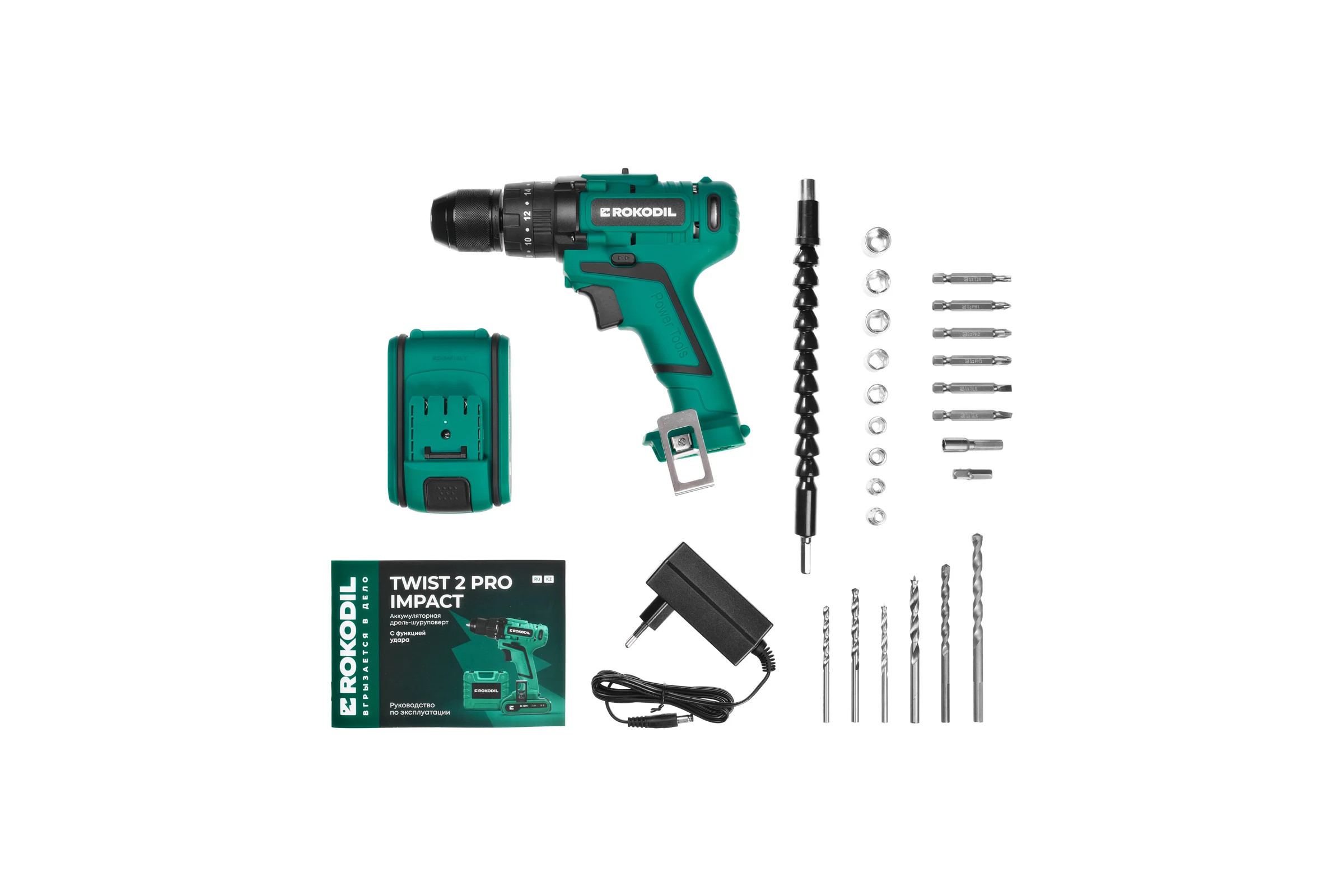 Ударный аккумуляторный шуруповерт Rokodil Twist 2 Pro Impact 18V 1045942