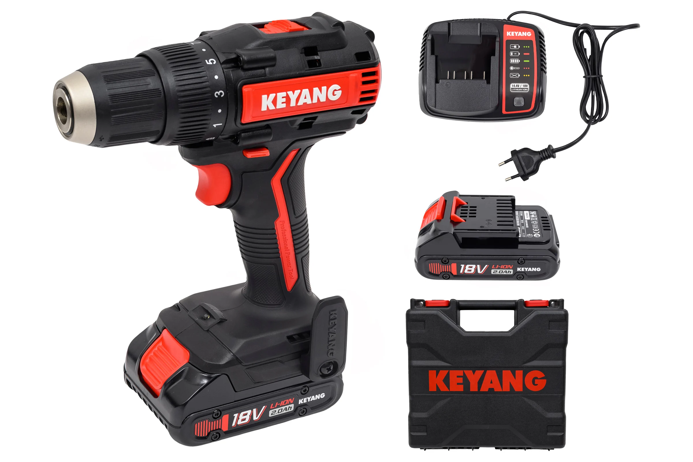Бесщеточный аккумуляторный шуруповерт KEYANG DD18BL-W (Set)
