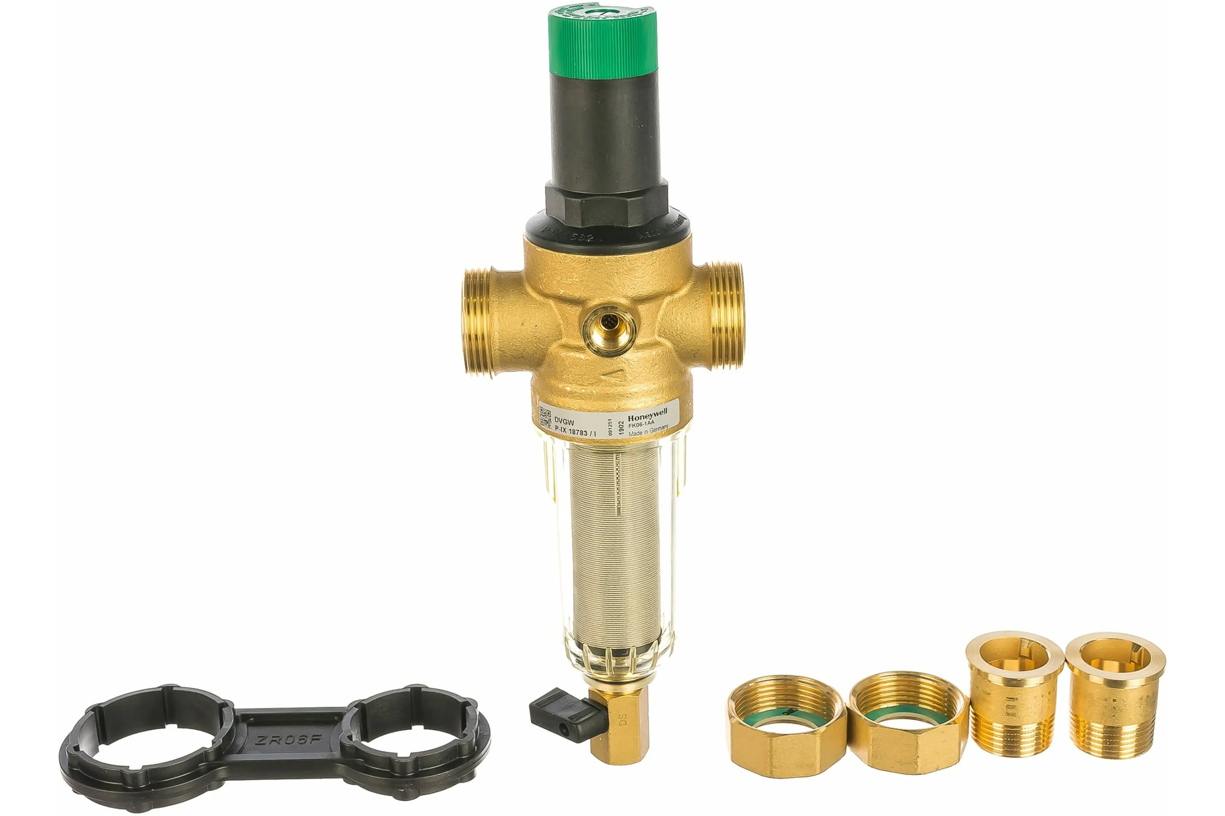 Фильтр миниплюс с редуктором на горячую воду Honeywell 100 мкм FK06-1"AAM