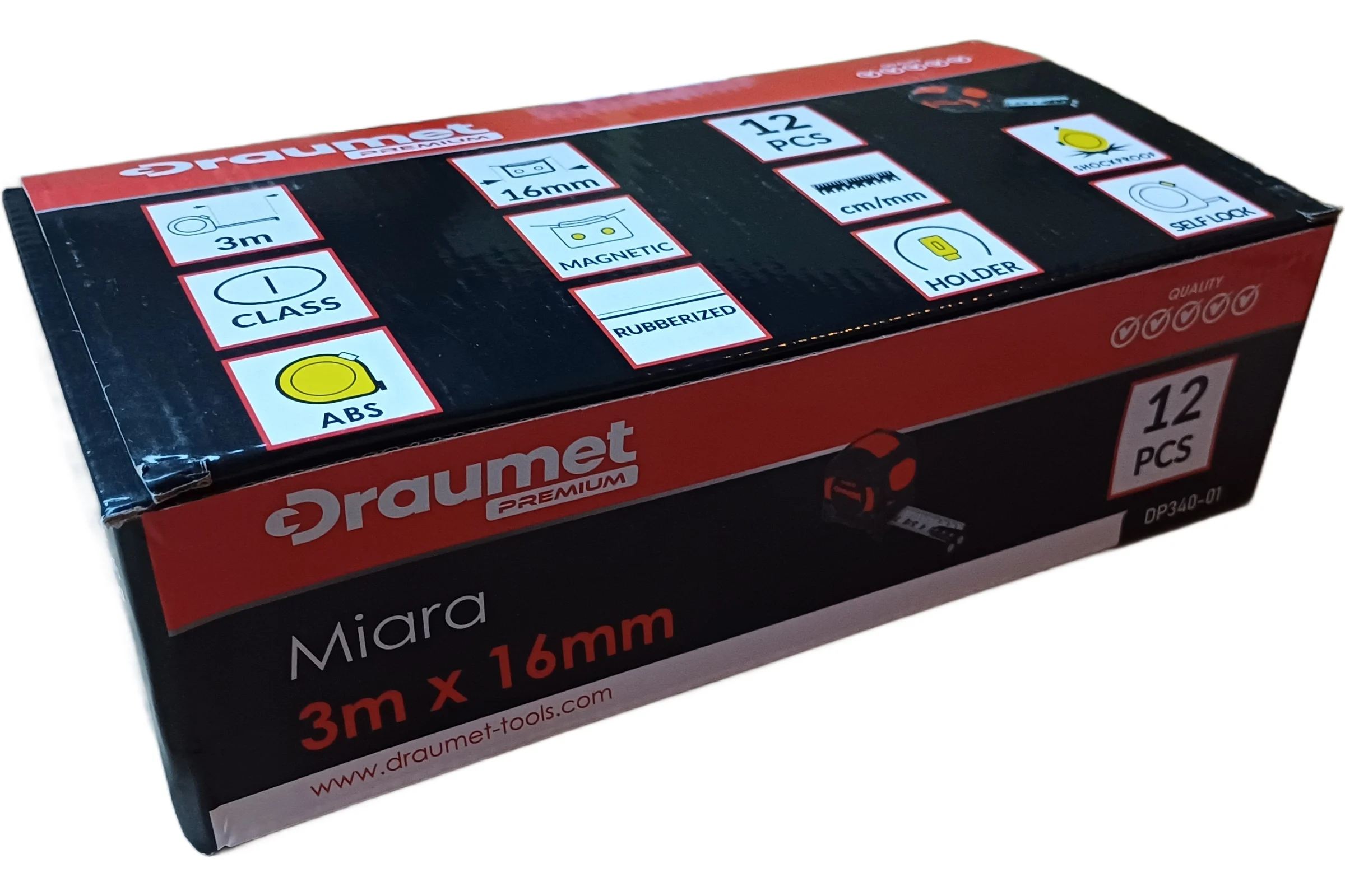 Рулетка DRAUMET PREMIUM, 3 м x 16 мм, 8869, DP340-01