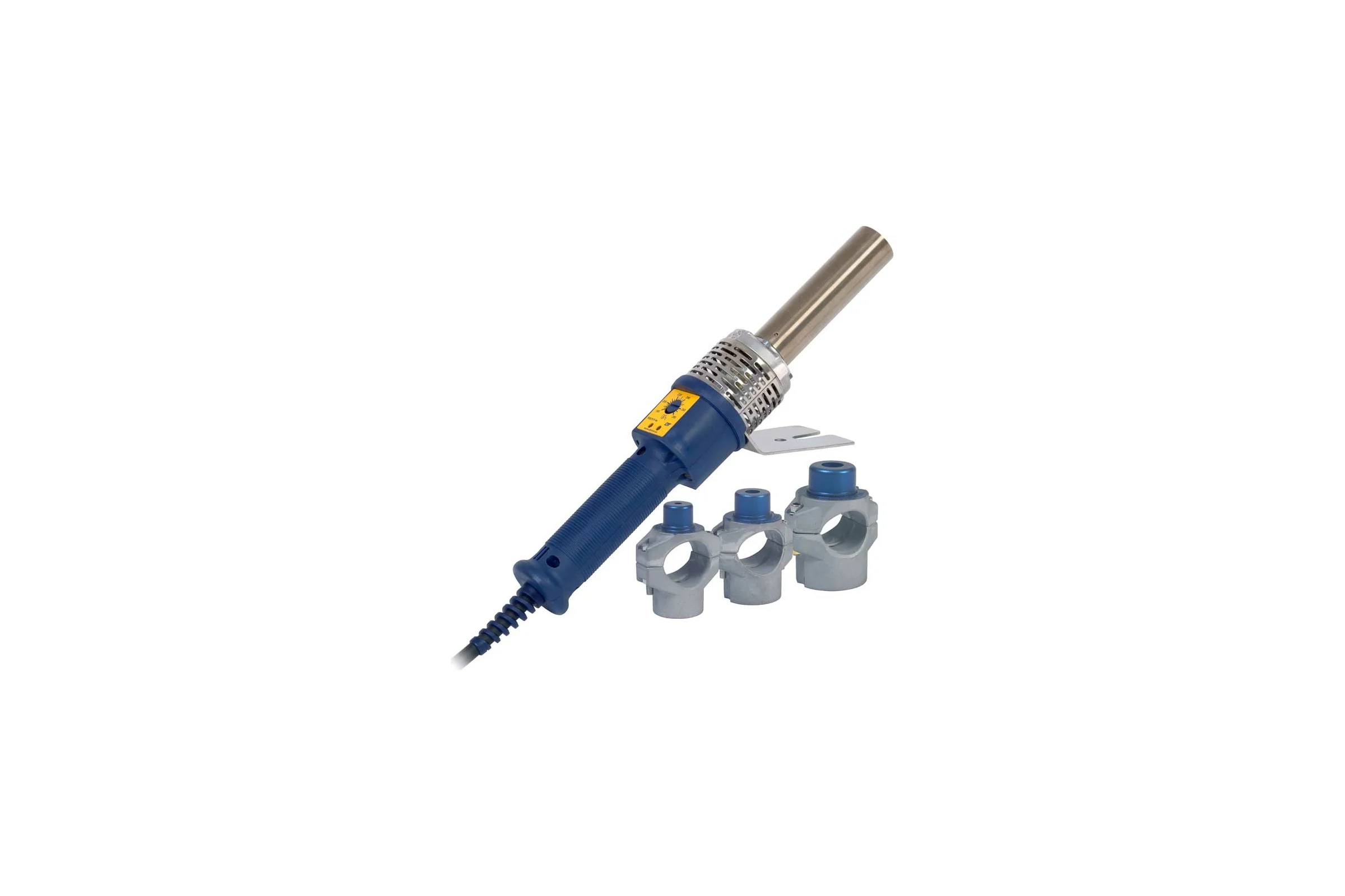 Комплект для сварки полипропиленовых труб DYTRON стержневой p-4a 650 w mini blue с колодочными насадками 20,25,32 мм 3974