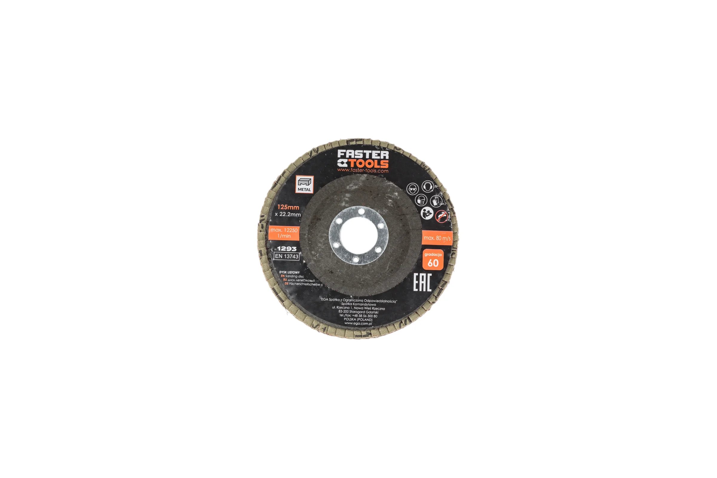 Диск лепестковый FASTER TOOLS 125 мм P60 1293/ FT219-07