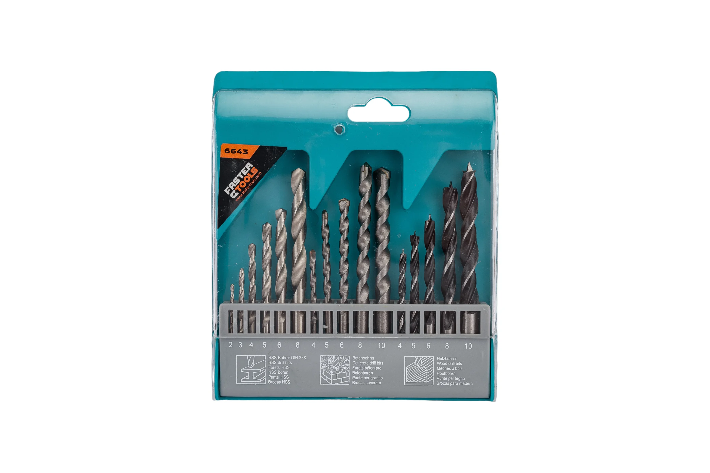Набор сверл 16 шт FASTER TOOLS 6643