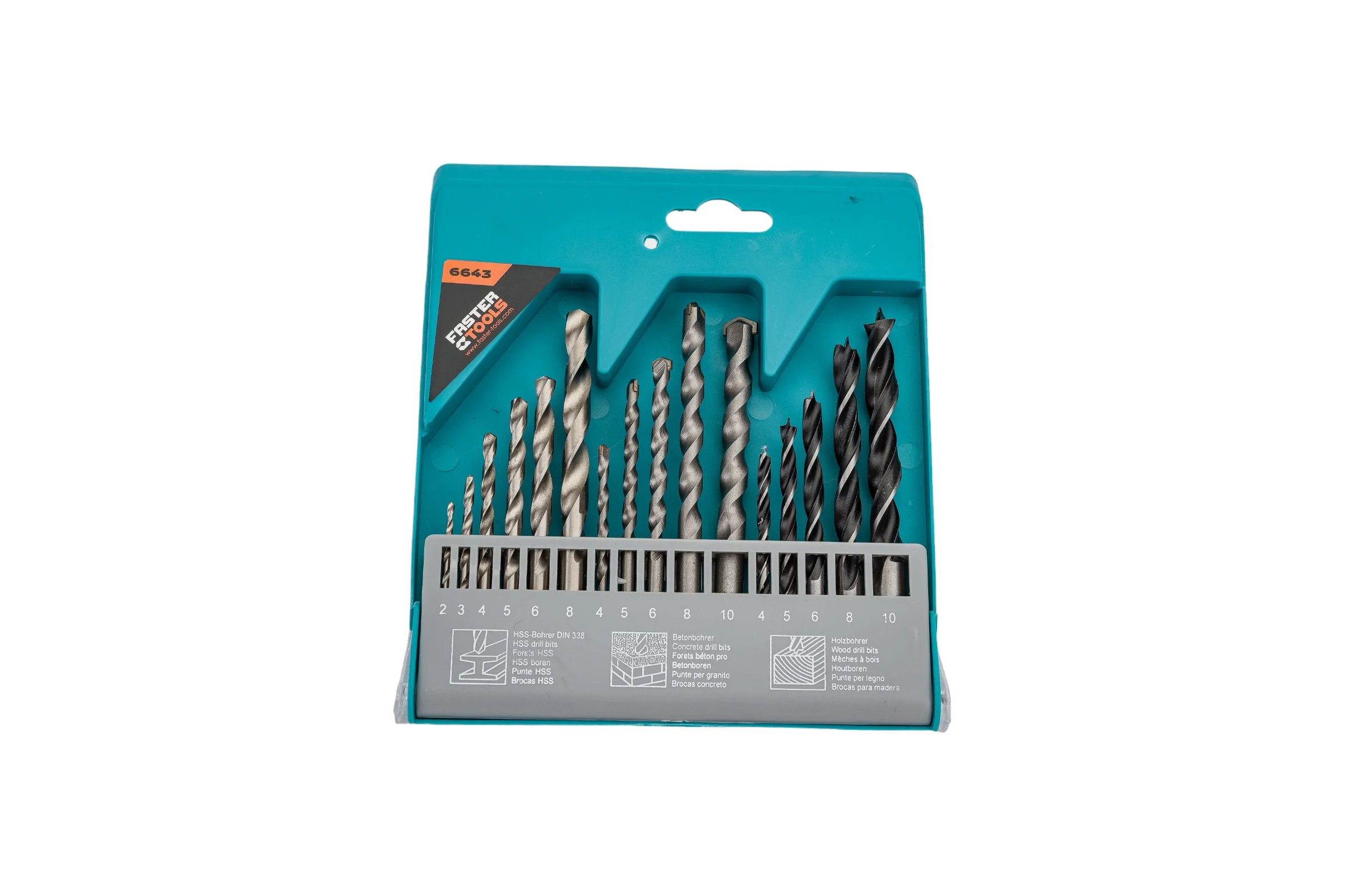 Набор сверл 16 шт FASTER TOOLS 6643