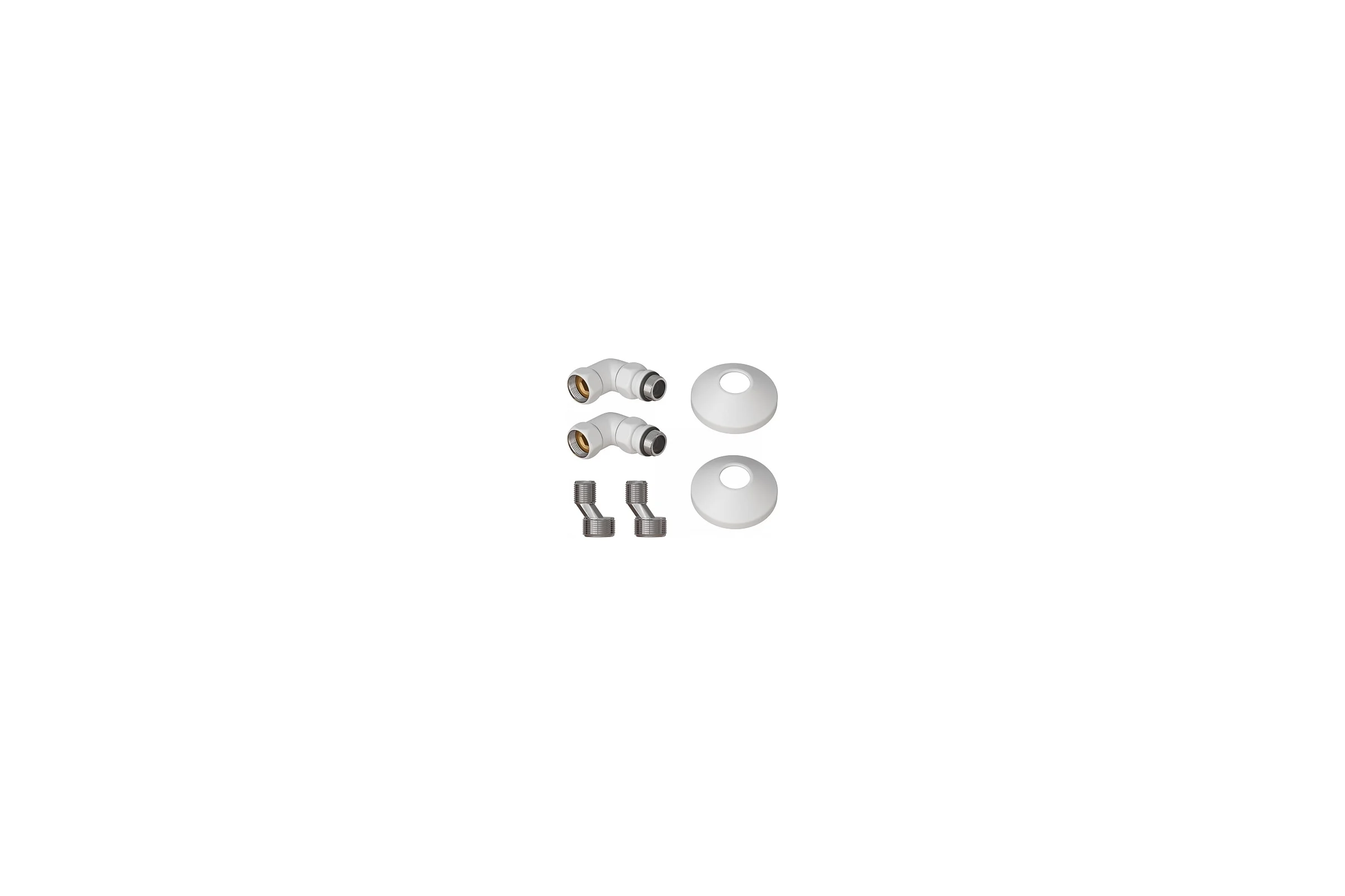 Комплект подключения для полотенцесушителя Point 3/4x1/2 гш со сгоном, белый PN93412W