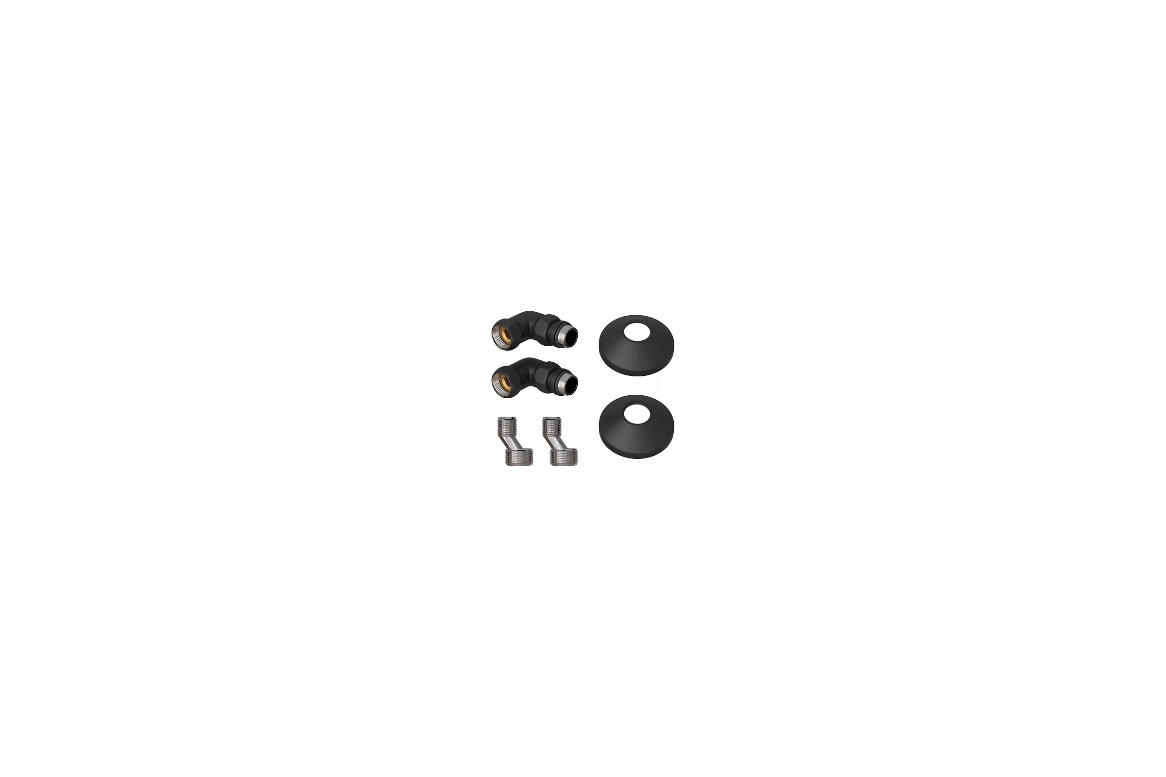 Комплект подключения для полотенцесушителя Point 3/4x1/2 гш со сгоном, черный PN93412B