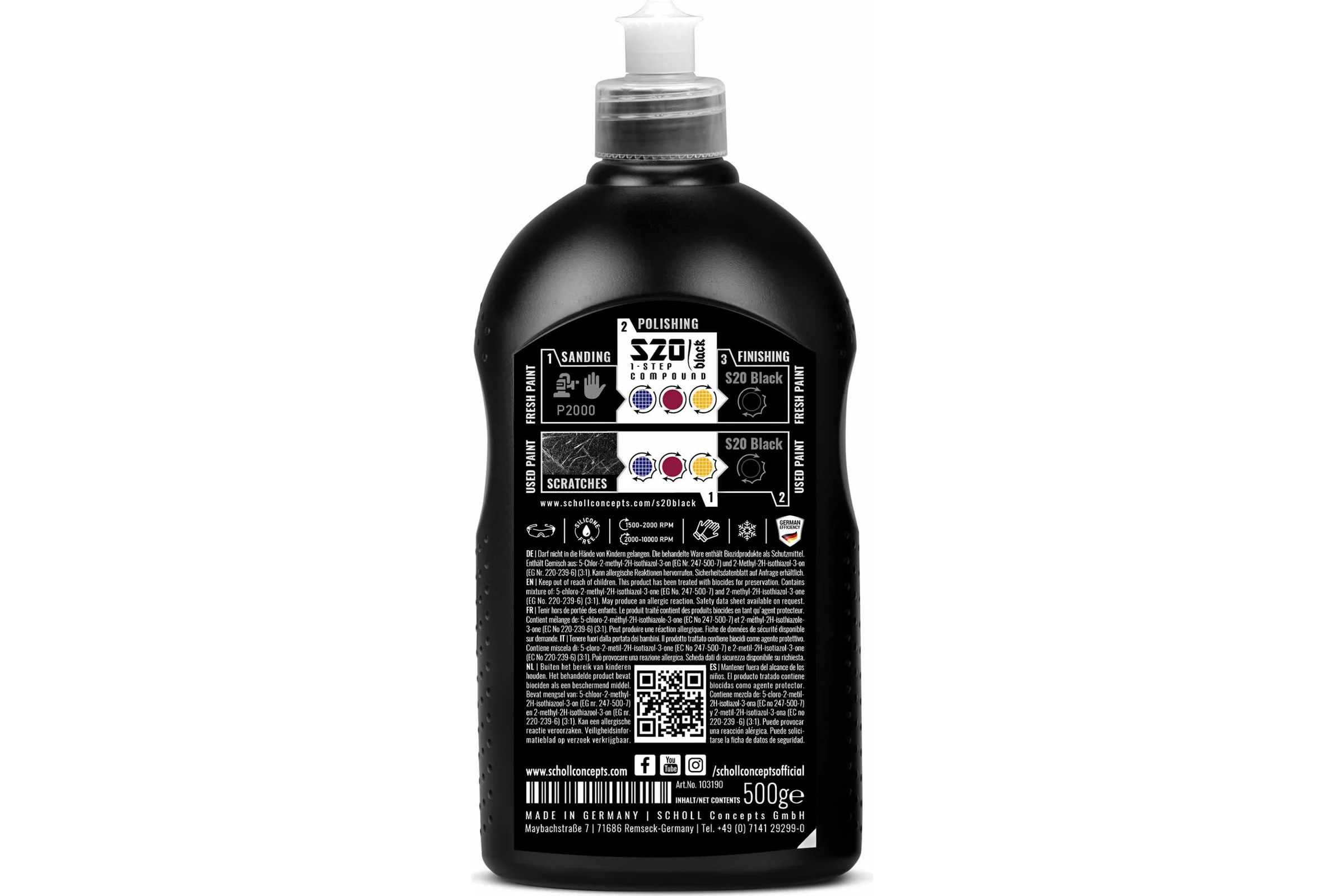 Одношаговая полировальная паста SCHOLL Concepts S20 BLACK 500 г 103190