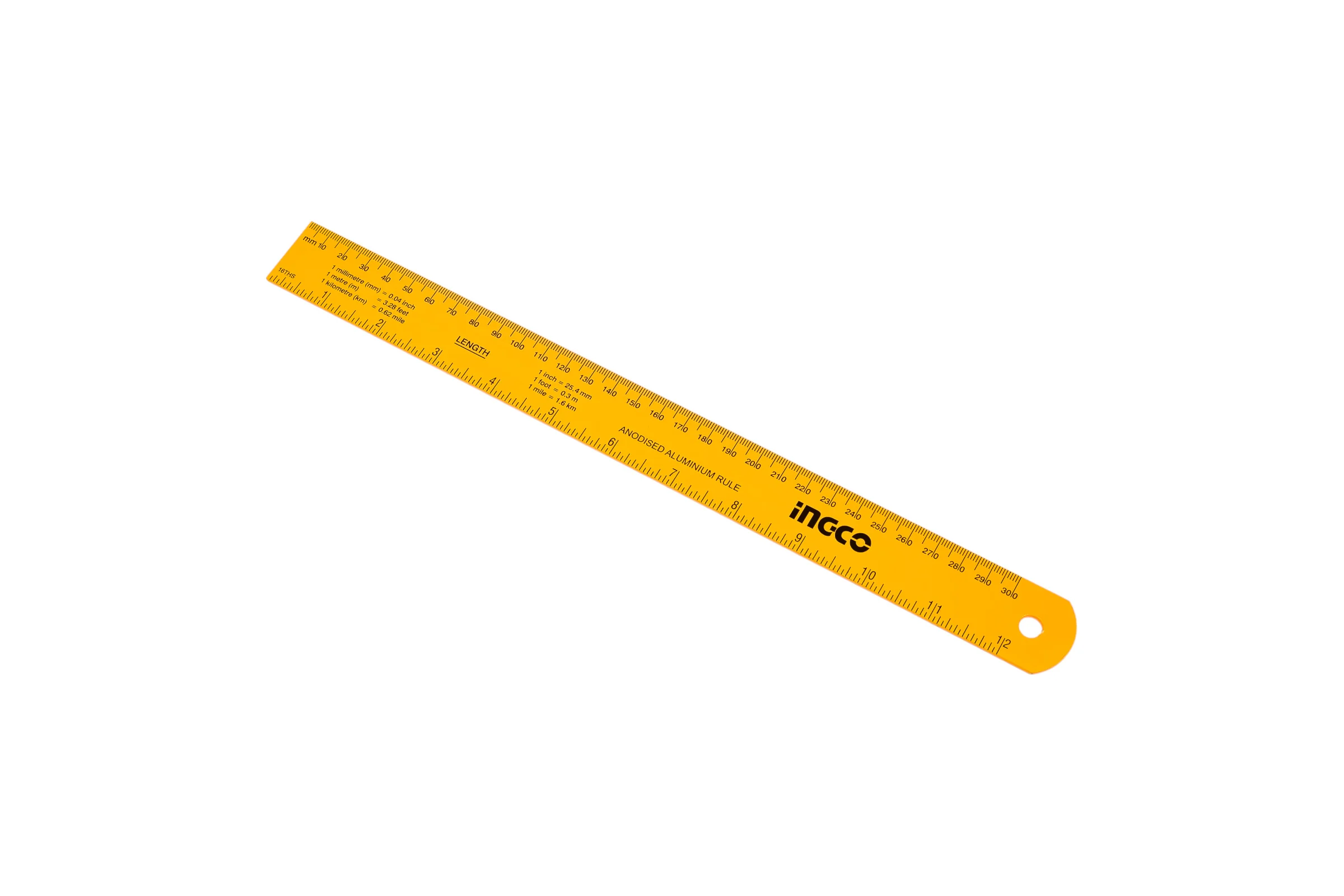 Линейка INGCO из анодированного алюминия, 300x30x0,7 мм HSR23002