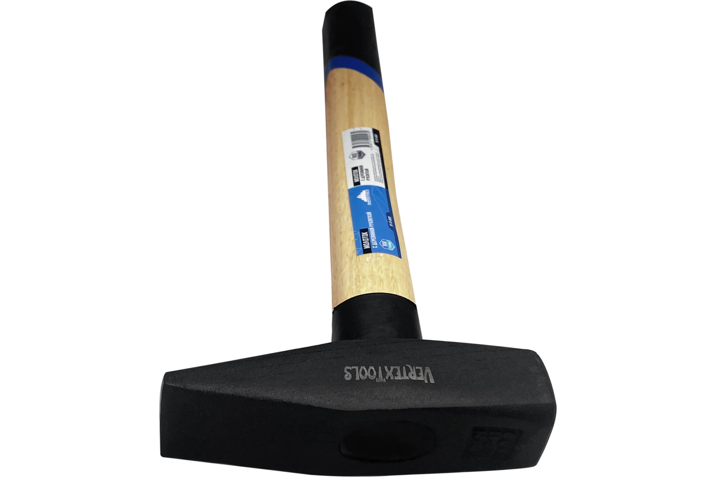 Слесарный молоток vertextools 100 г, квадратный боек, деревянная рукоятка 10-15-100
