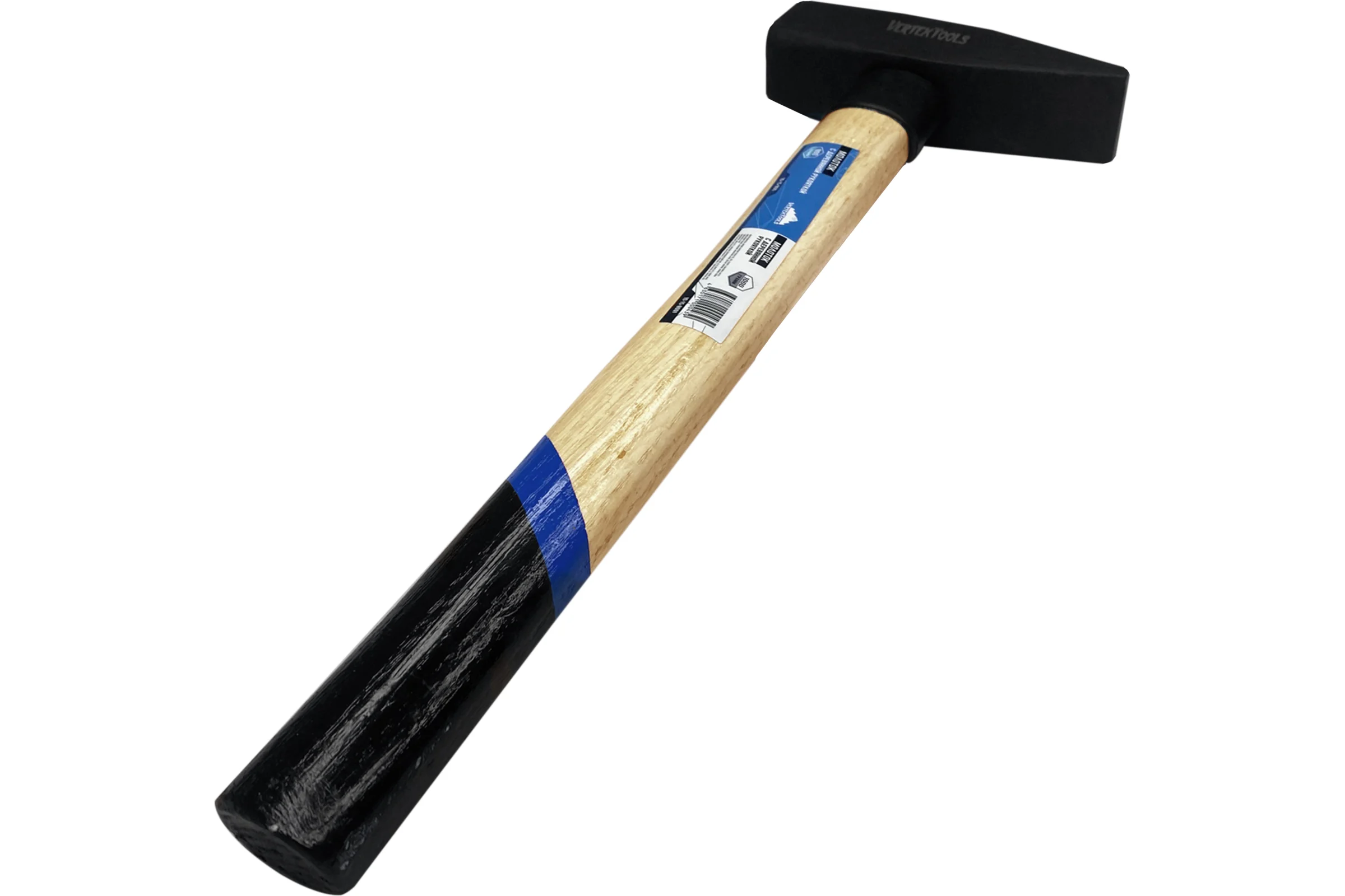Слесарный молоток vertextools 1000 г, квадратный боек, деревянная рукоятка 10-15-1000