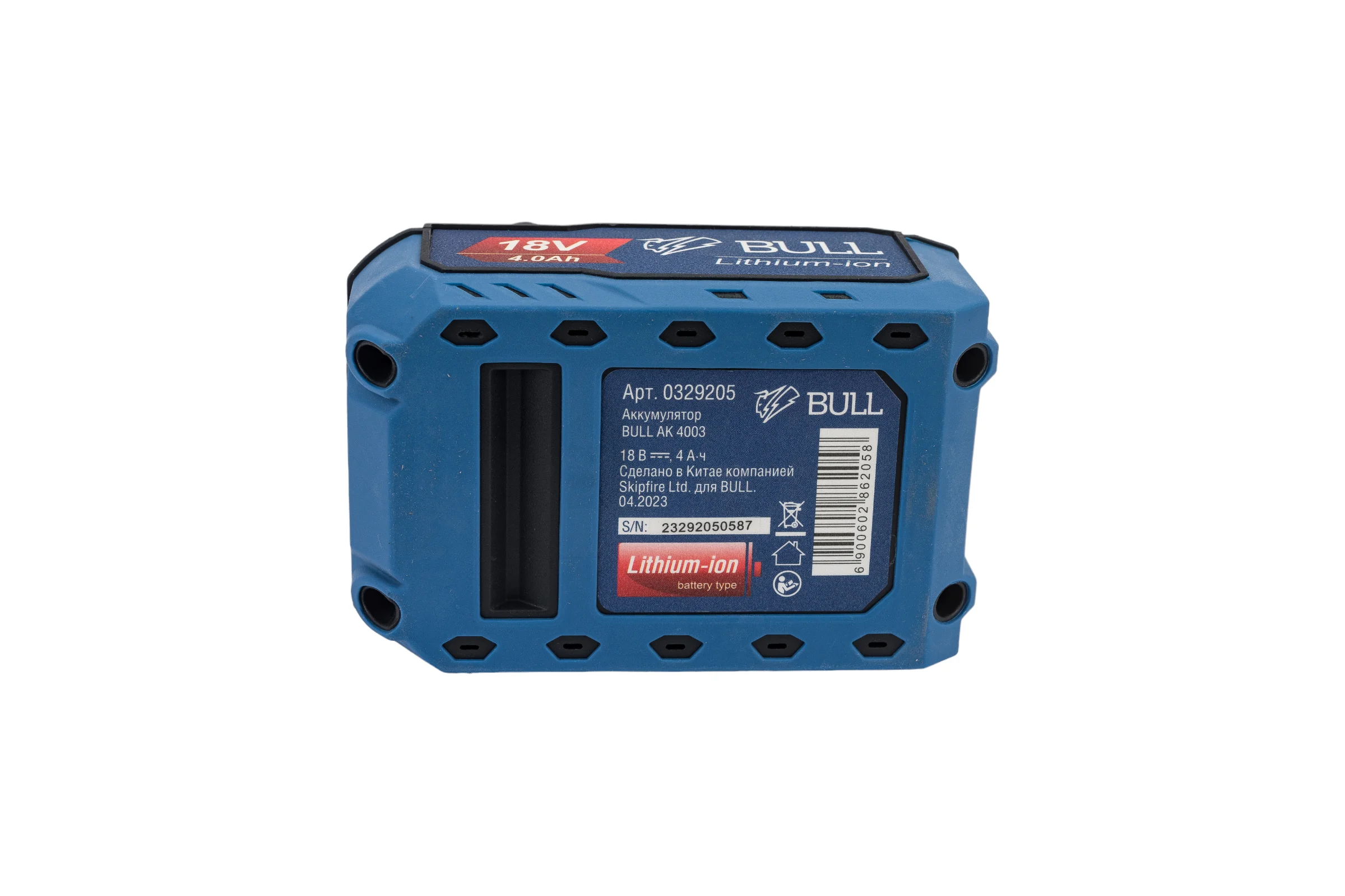 Аккумулятор AK 4003 18 В, 4 Ач, Li-Ion BULL 0329205