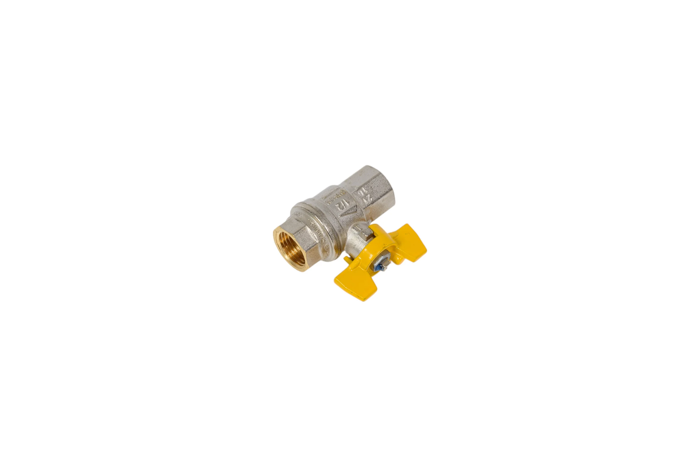 Шаровой кран для газа RUB ROMA 1/2 DN15 PN40, ВР-ВР, (S.84), бабочка S84D06