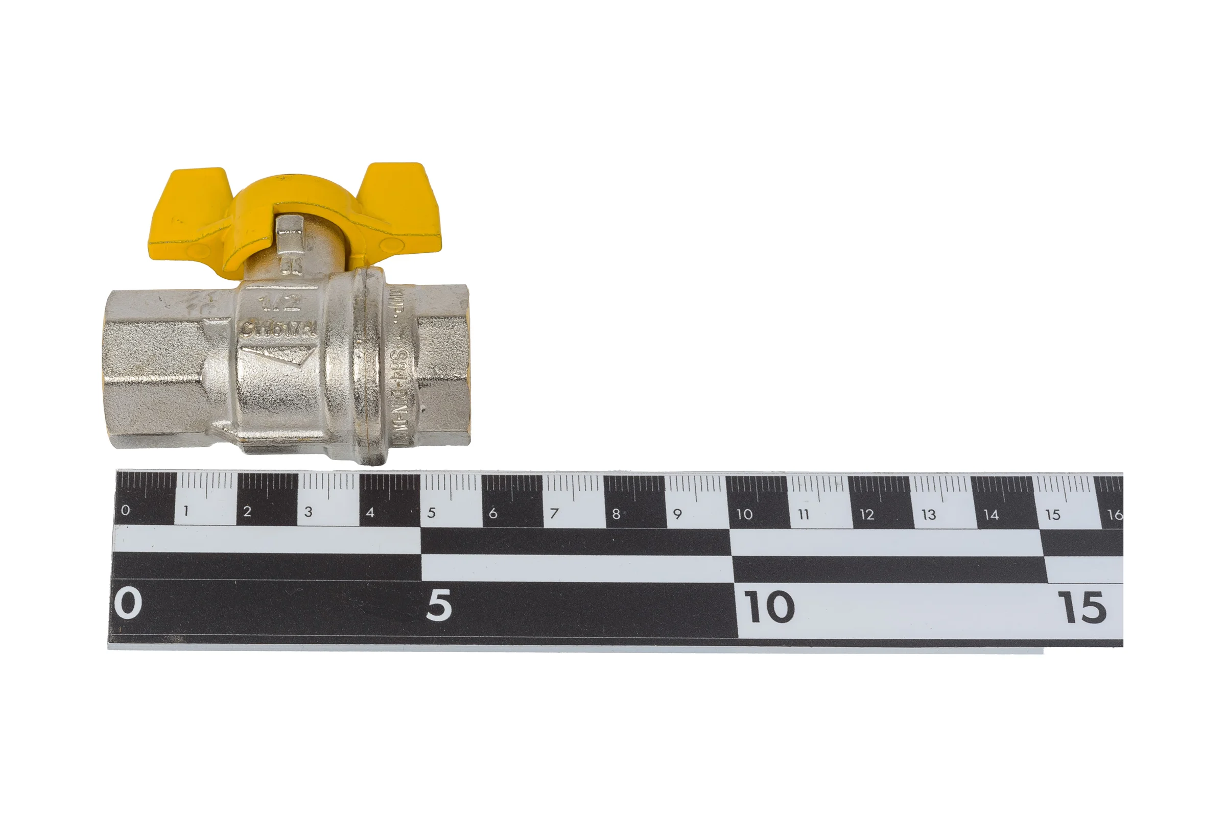 Шаровой кран для газа RUB ROMA 1/2 DN15 PN40, ВР-ВР, (S.84), бабочка S84D06