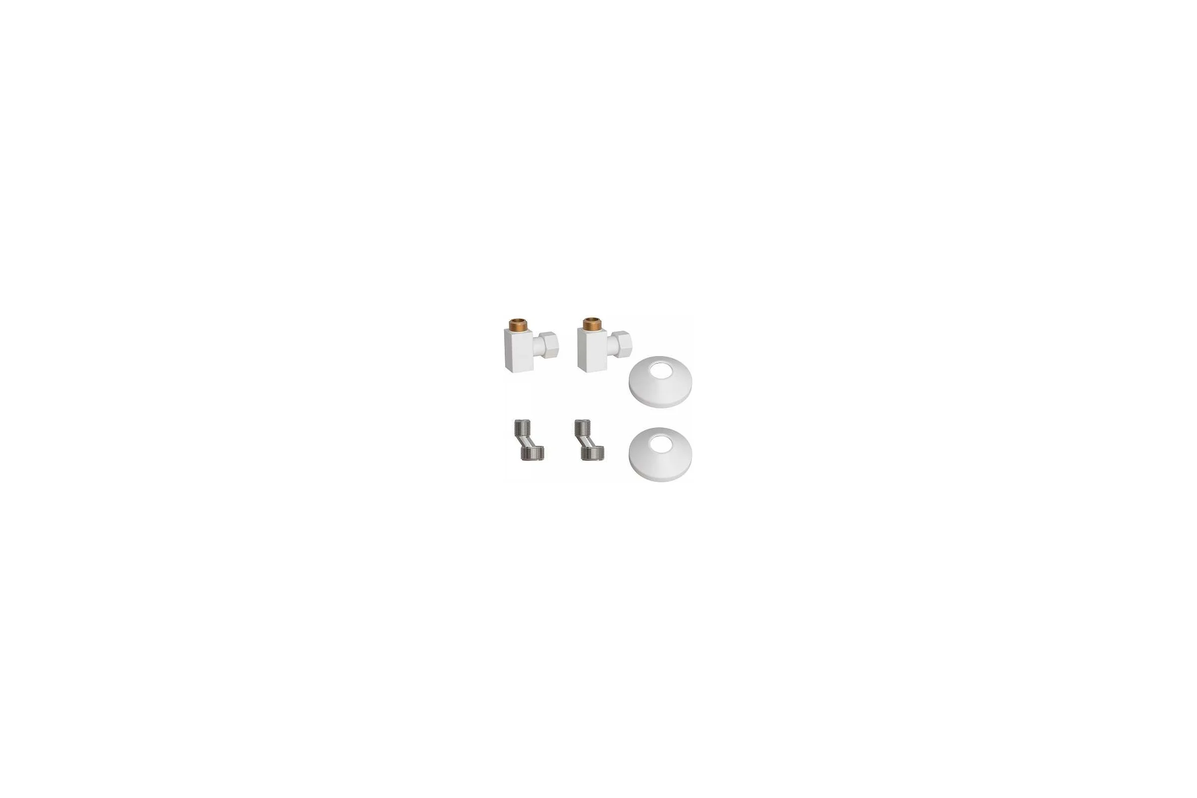 Комплект подключения для полотенцесушителя Point 3/4"х1/2" г/ш, квадрат, белый PN00012W